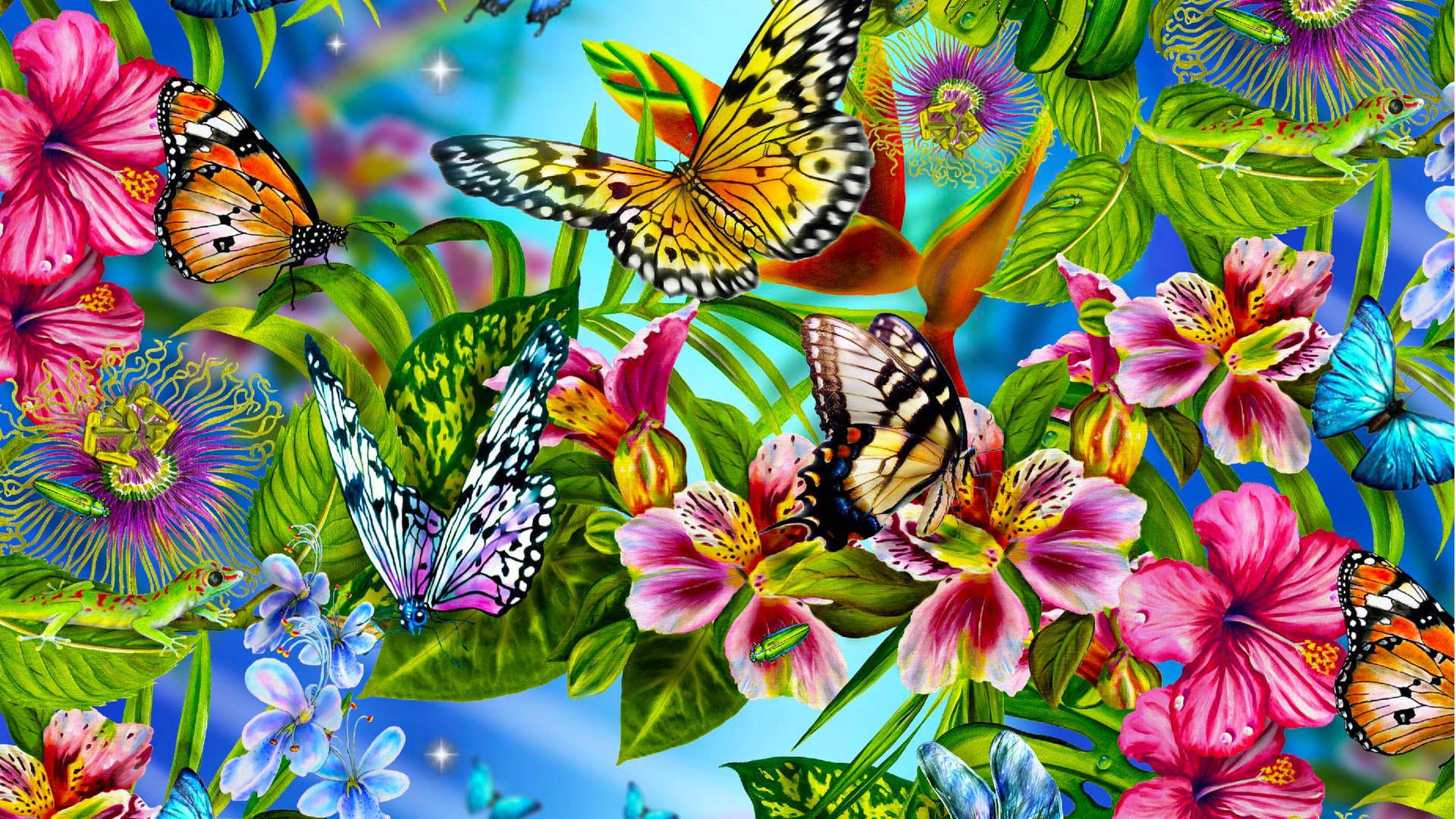 girly, backgrounds, Cute, butterfly, 1920x1080, 1080P, HD Wallpaper