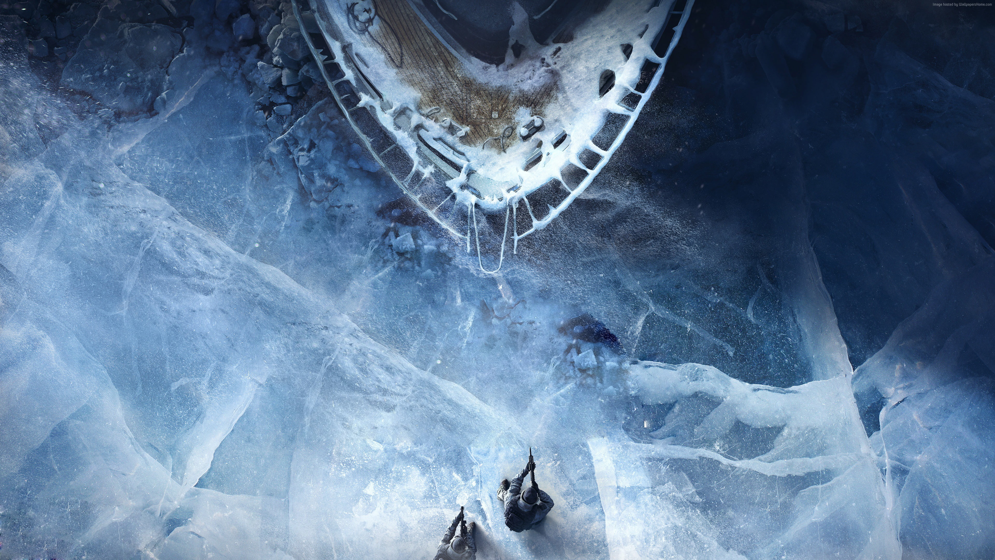 ice, winter, ship, operation black ice, best games, Tom Clancys Rainbow Six Siege, 4K, HD Wallpaper