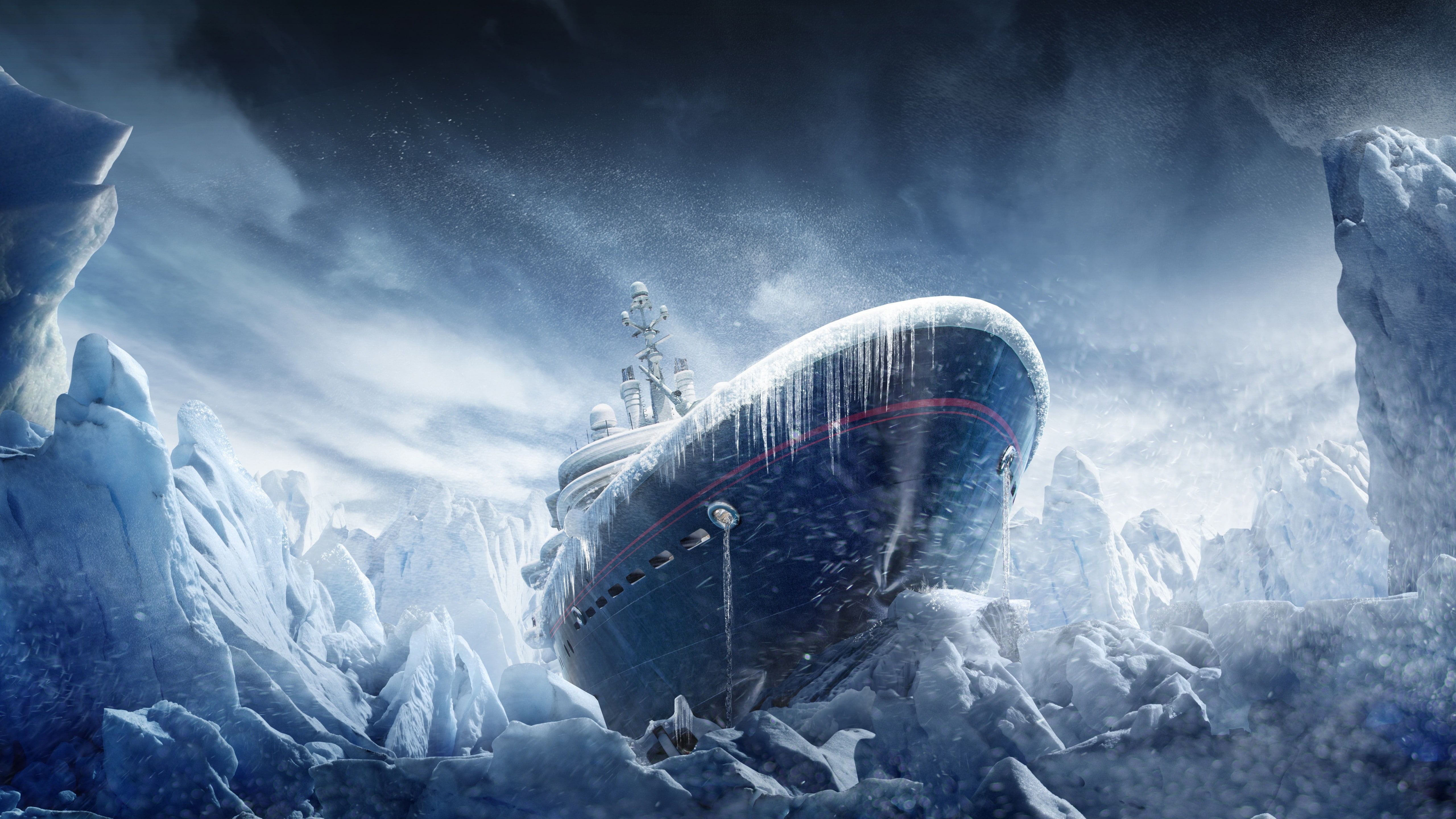  ship, black, 5K, covered, Tom Clancys Rainbow Six Siege, operation black ice, digital, winter, ice, best games, HD Wallpaper