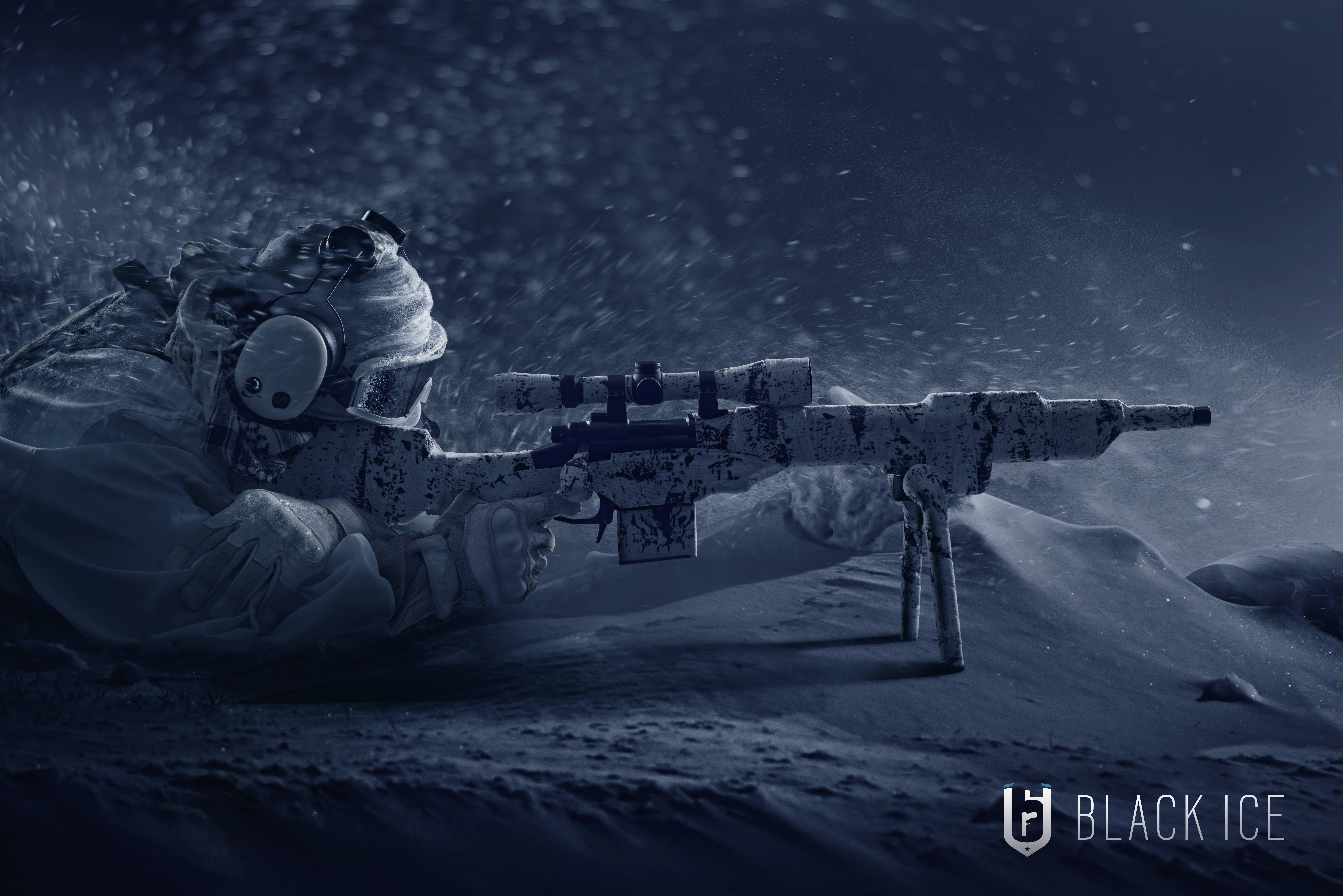Operation Black Ice, Rainbow Six Siege, holding, person, rifle, nighttime, assault, 8K, 4K, 5K, HD Wallpaper