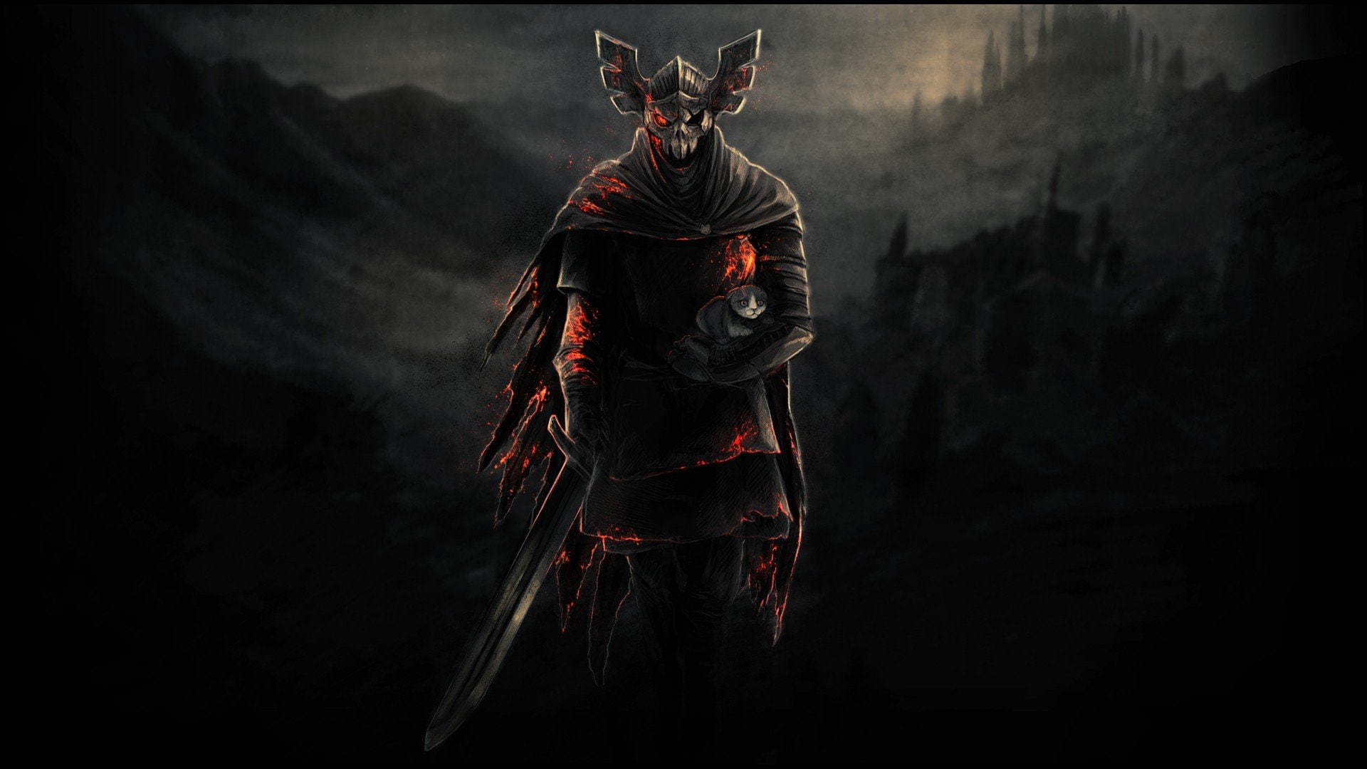 celebration, fear, dark, halloween, determination, indoors, 1080P, adult, lirik twitch, emotion, mystery, monster - fictional character, textured effect, HD Wallpaper