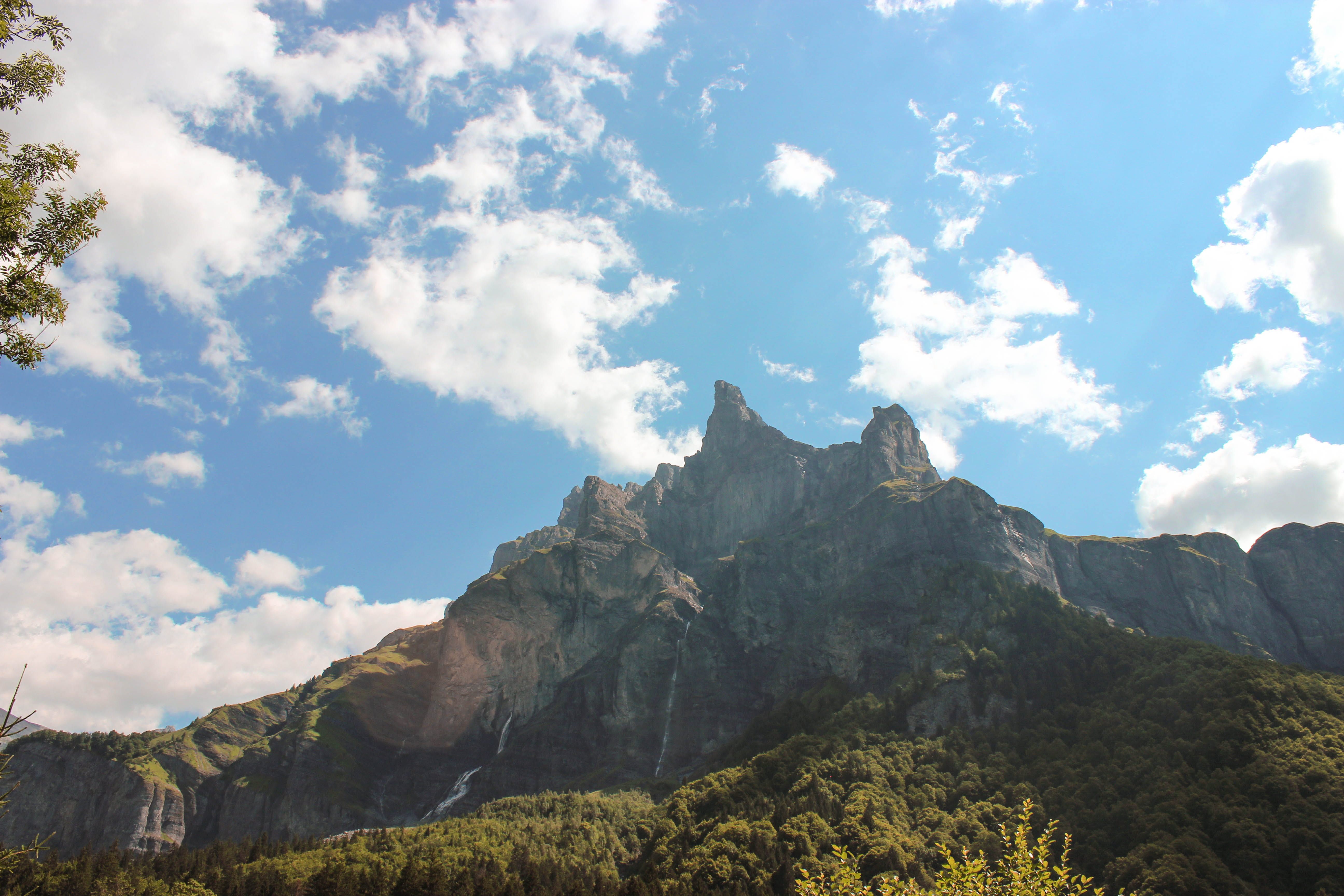 france, rock, mountain peak, mountain range, sky, outdoors, idyllic, low angle view, forest, no people, sixt-fer-à-cheval, scenics - nature, environment, HD Wallpaper