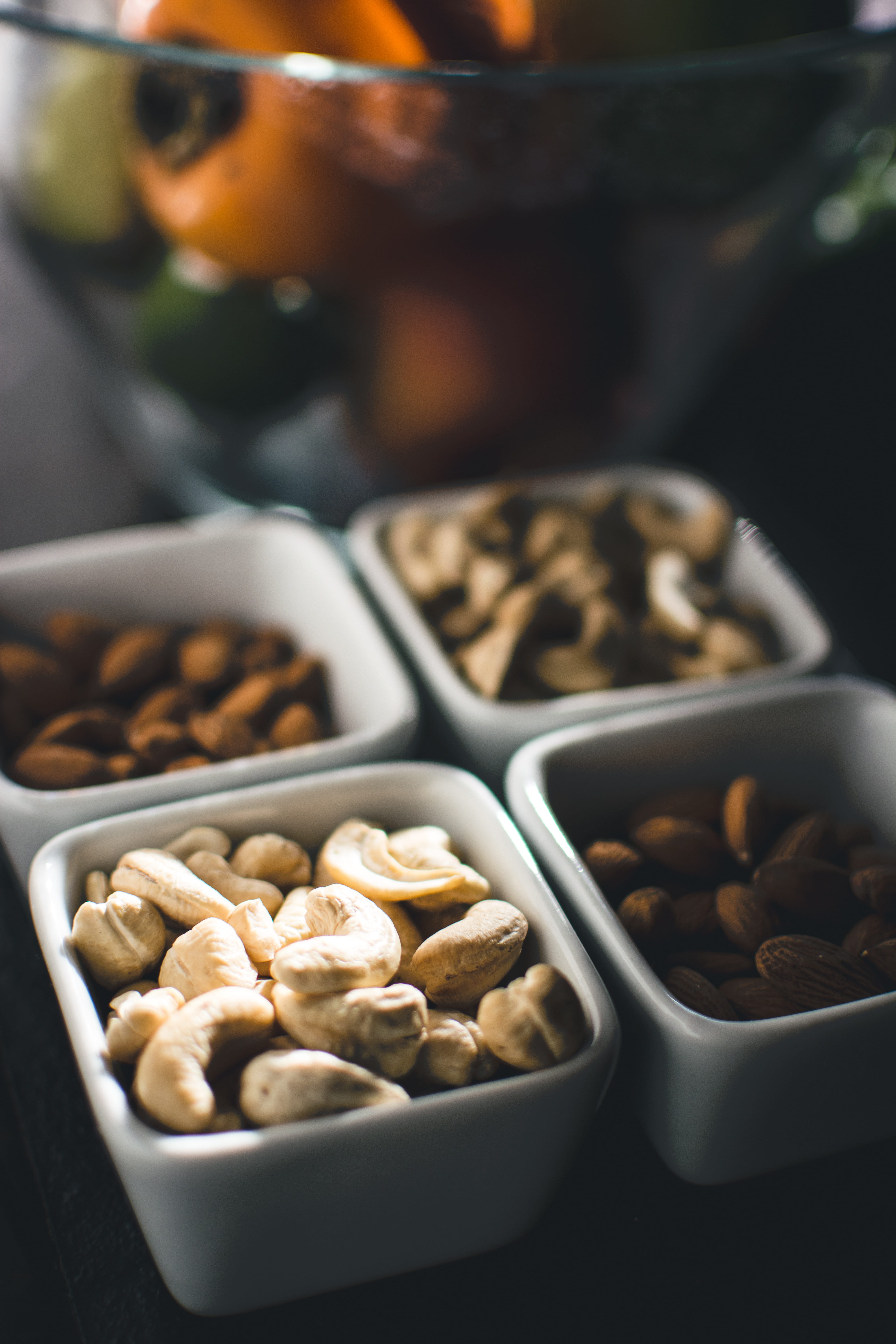 5K, nut - food, high angle view, table, large group of objects, cashew, healthy, food and drink, fruit, focus on foreground, healthy eating, variation, Phone HD Wallpaper