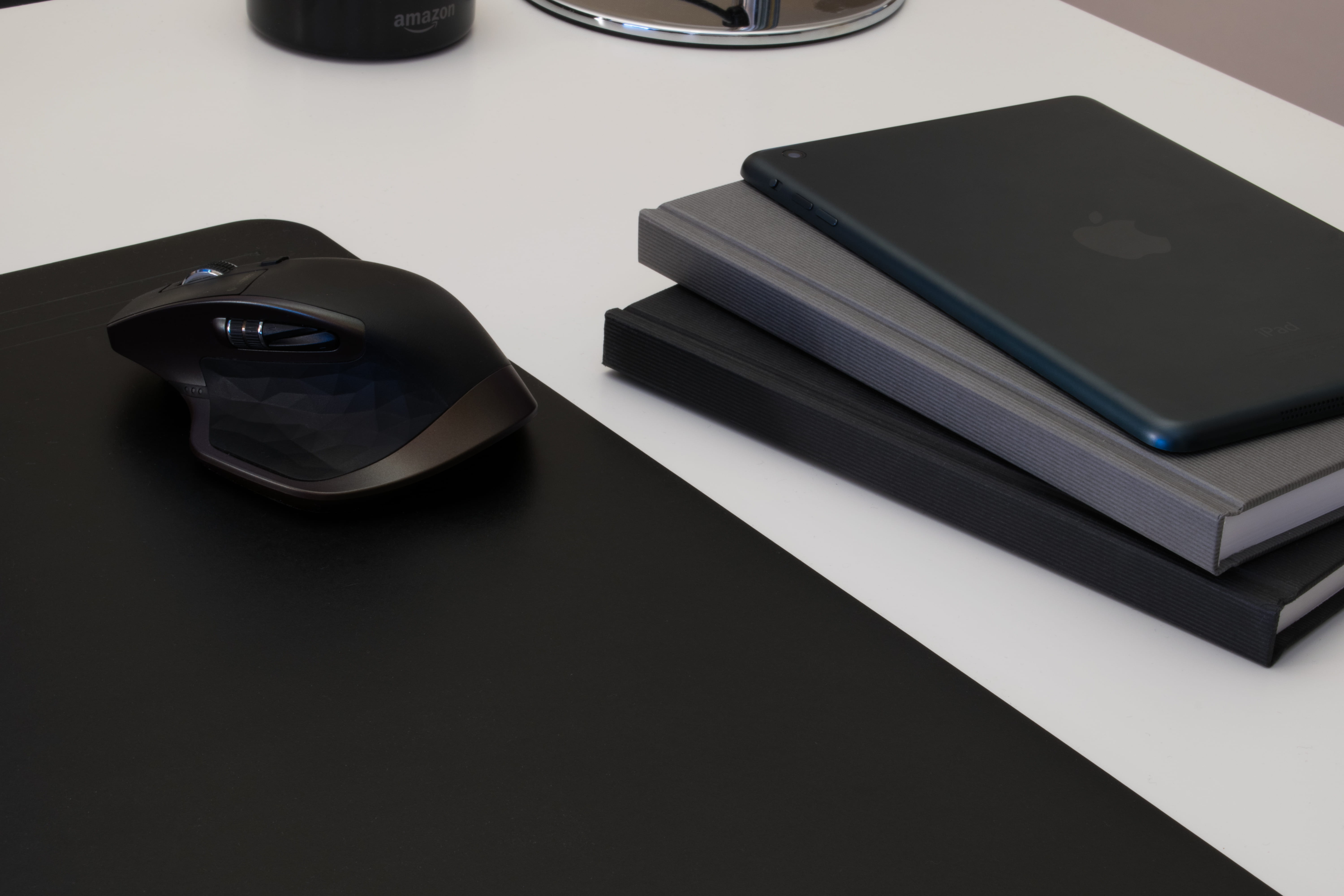 computer equipment, gray, mousepad, studio shot, near, cordless, ipad, technology, 5K, group of objects, black, smart phone, apple, close-up, indoors, HD Wallpaper