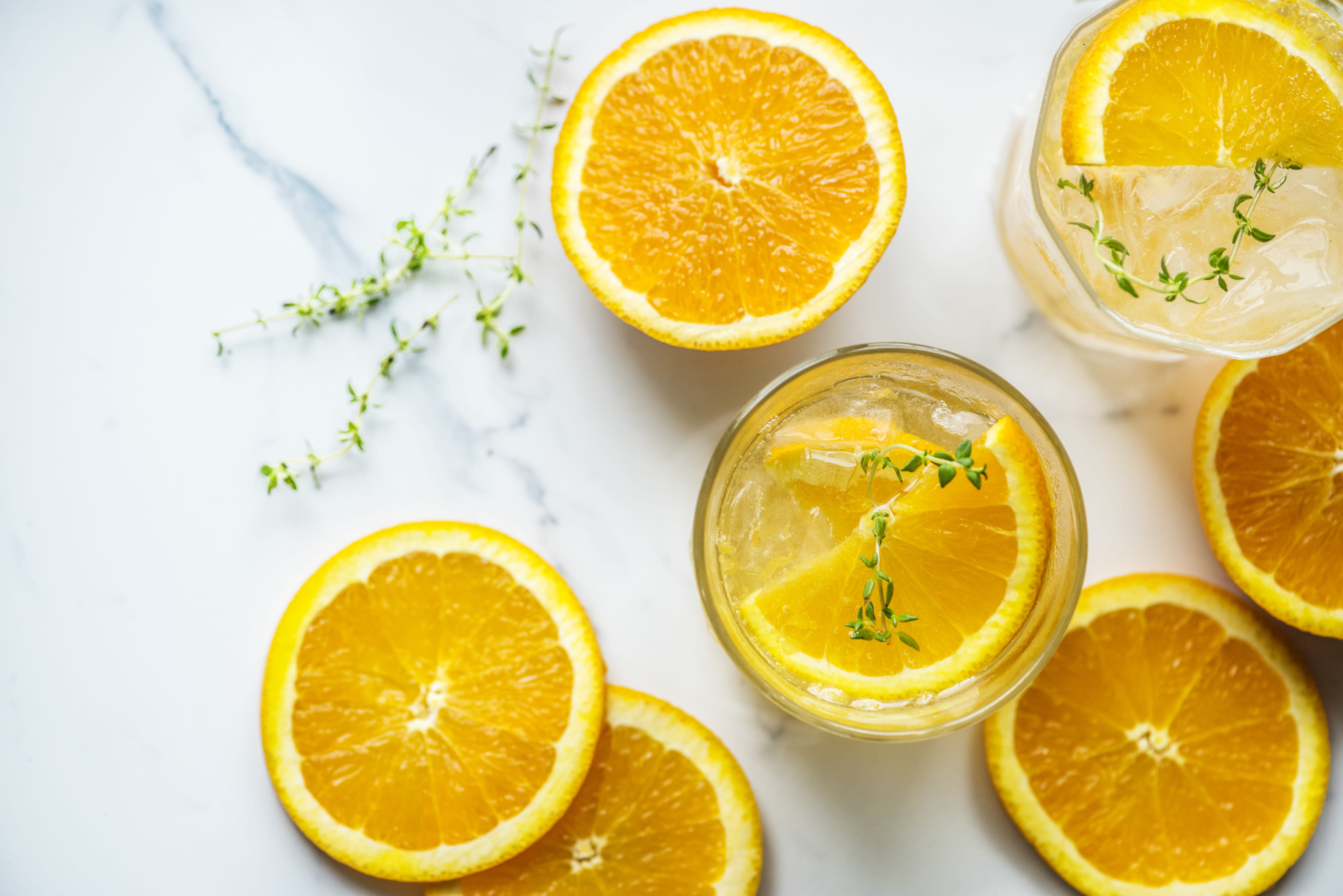 antioxidant, no people, healthy eating, indoors, glass, tasty, cold, drink, fresh, orange - fruit, homemade, half, sliced, juicy, water, infused water, HD Wallpaper