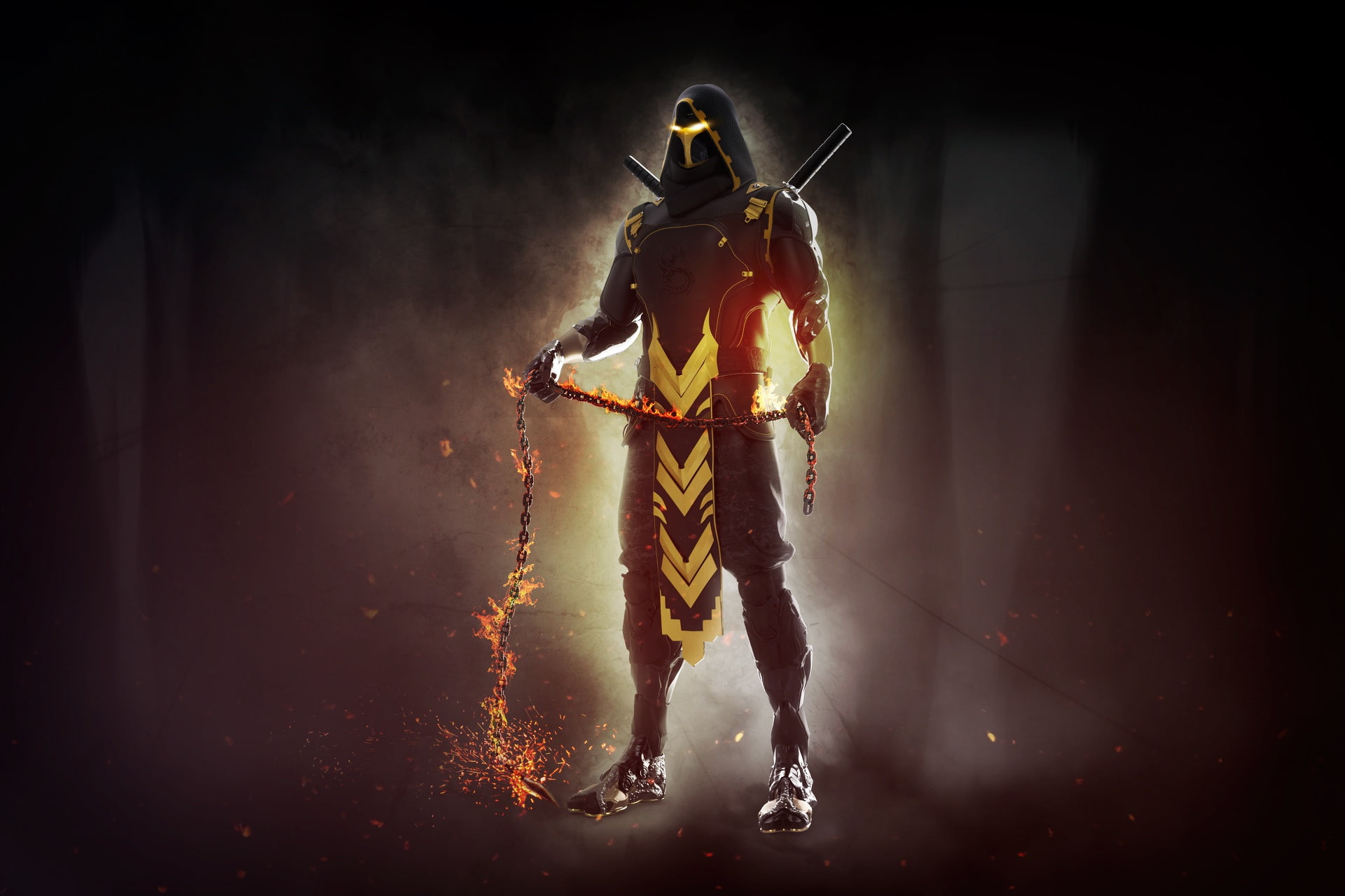 Comic Art, Scorpion, Science Fiction, by Mendez Cakson, Mortal Kombat, Mendez Cakson, Characters, 1080P, HD Wallpaper