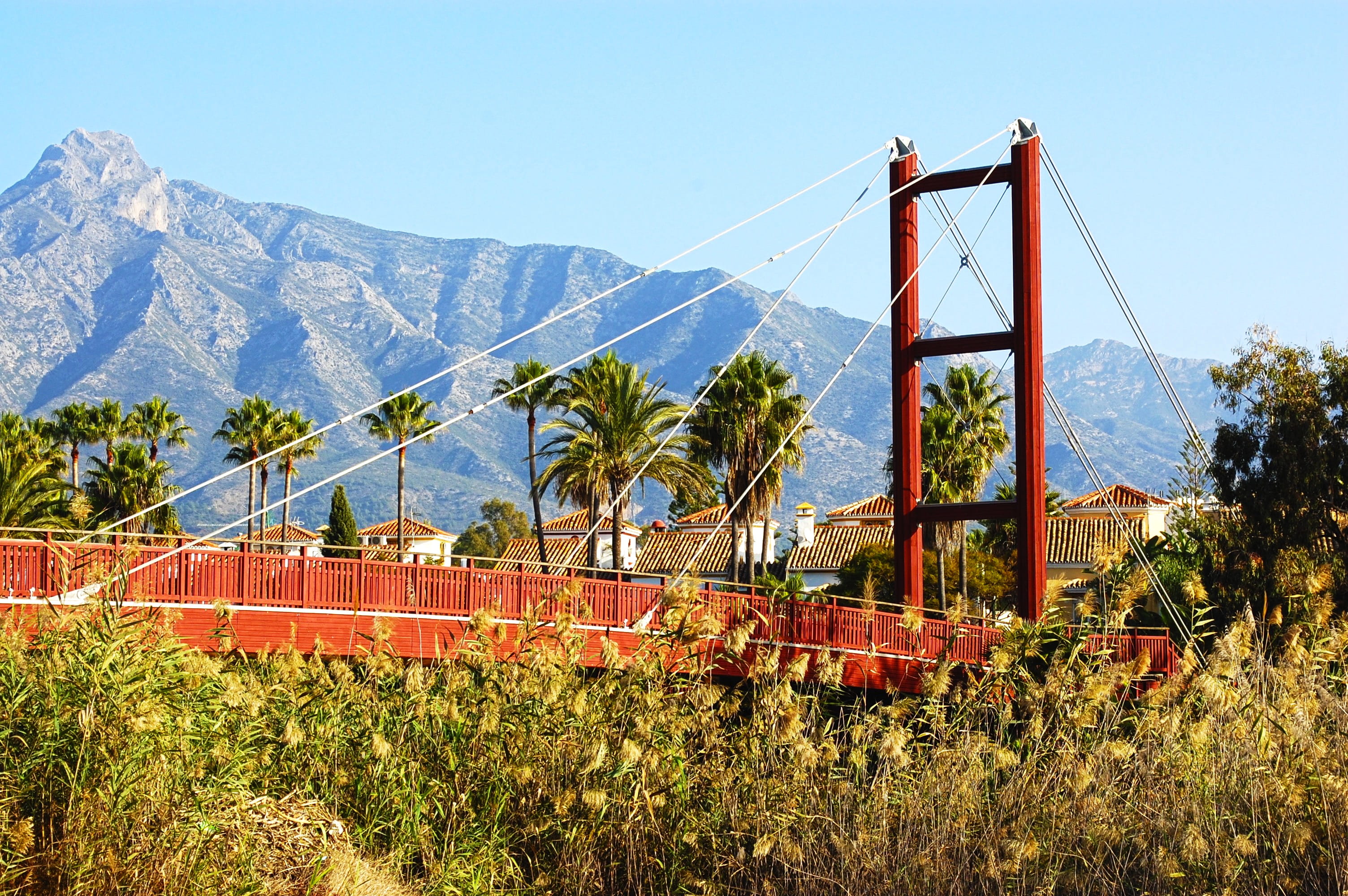 no people, metal, spain, built structure, plant, day, tree, transportation, sky, architecture, costa del sol, nature, field, clear sky, outdoors, andalusia, HD Wallpaper