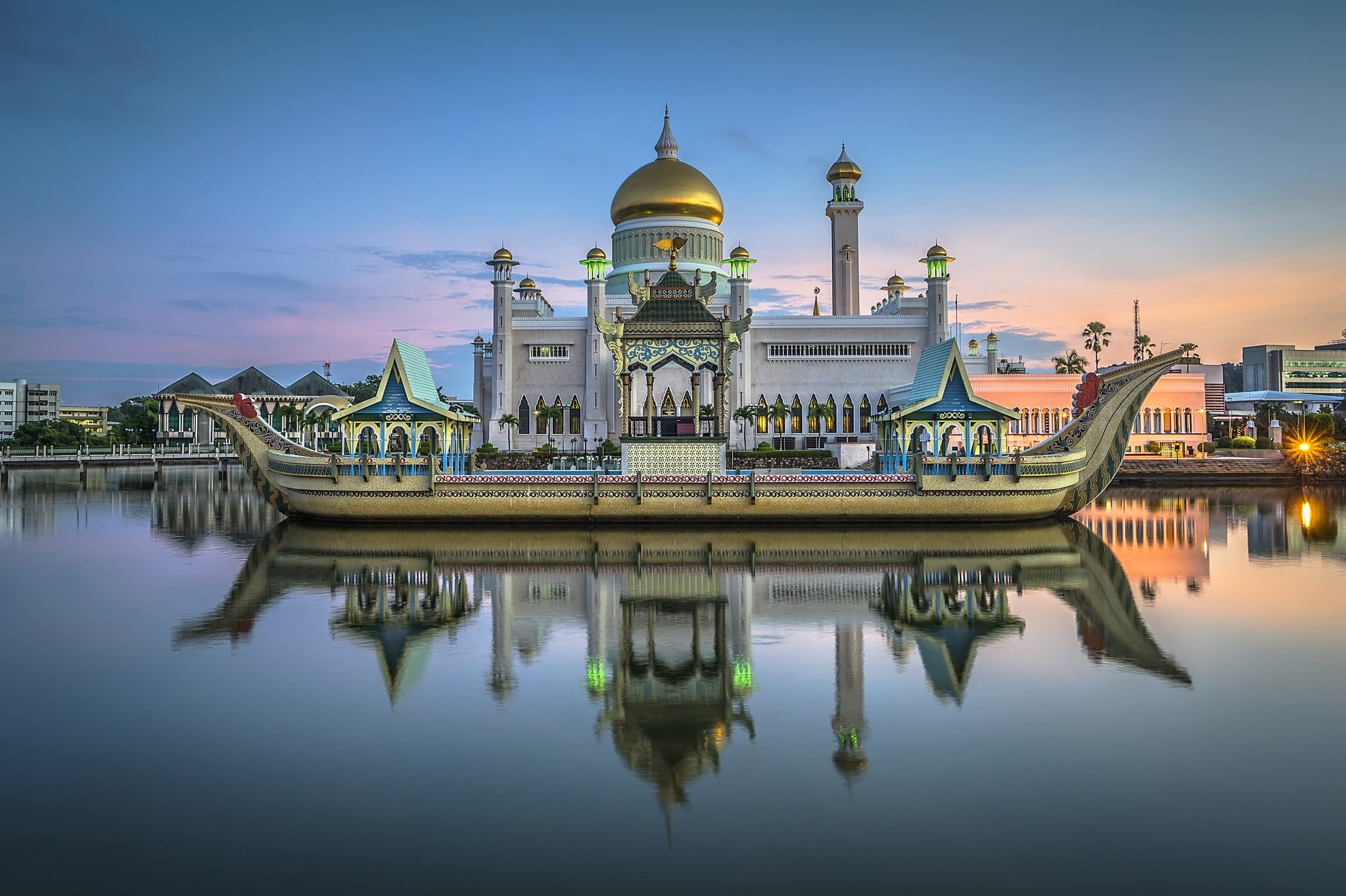 Brunei, Bandar Seri Begawan, 1080P, Sultan Omar Ali Saifuddin Mosque, Royal mosque, HD Wallpaper