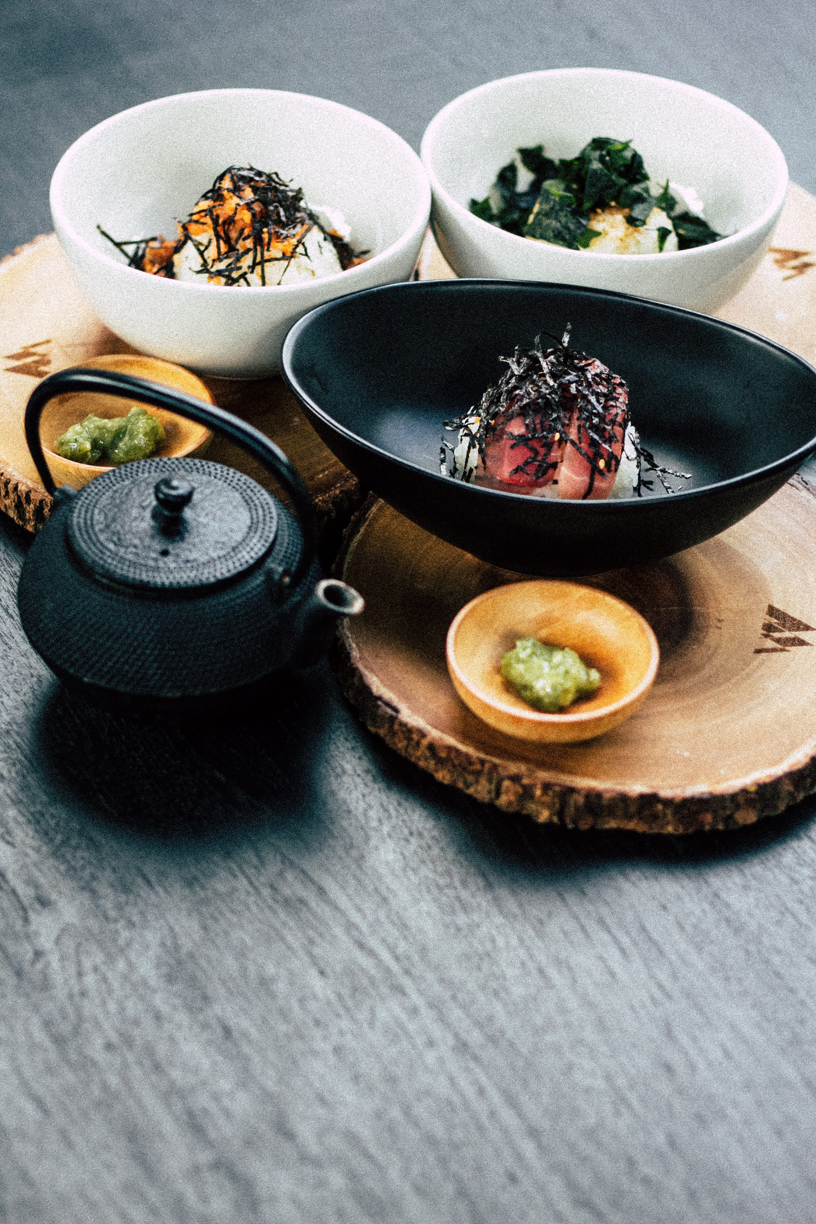 wasabe, spoon, close-up, bowl, plate, healthy eating, still life, food, high angle view, table, vegetable, near, food and drink, nigiri, kitchen utensil, Phone HD Wallpaper