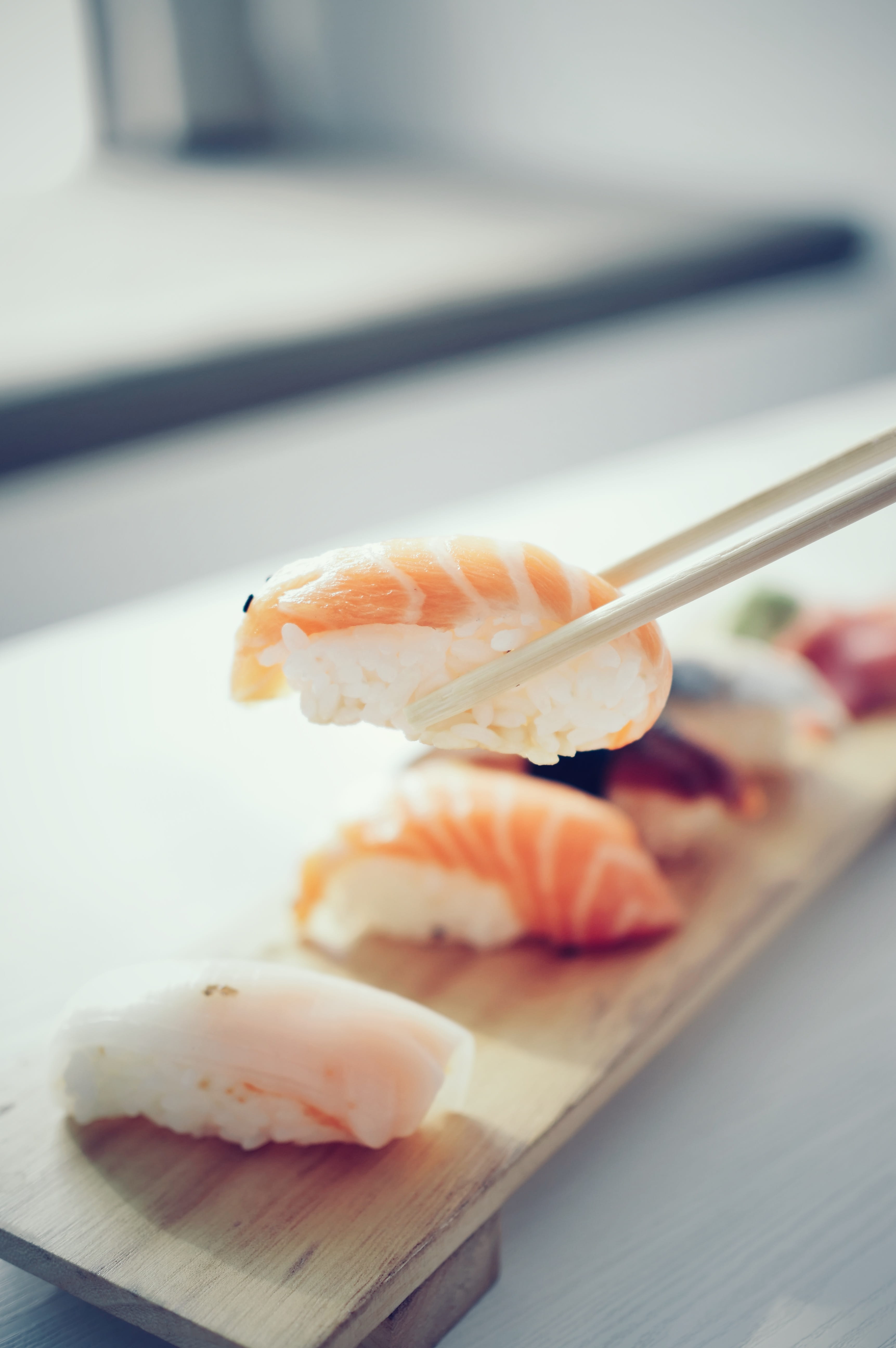 fish, meal, asian food, selective focus, freshness, rice, healthy eating, ready-to-eat, indoors, table, snack, temptation, tray, close-up, food and drink, Phone HD Wallpaper