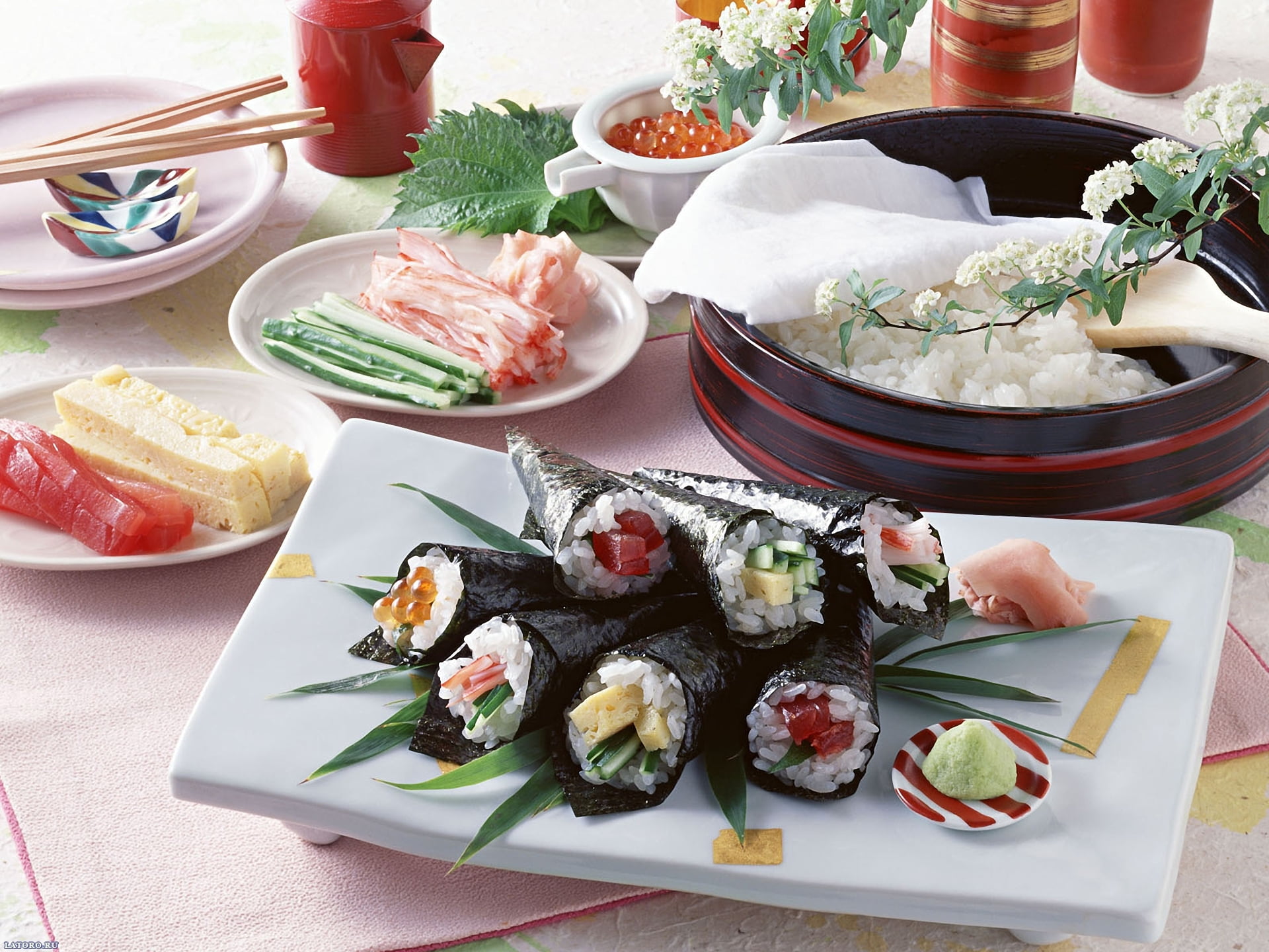 wellbeing, asia, Japanese food, snack, prepared Fish, dish, table, caviar, white, choice, freshness, raw, cucumber, food and drink, refreshment, chopsticks, HD Wallpaper
