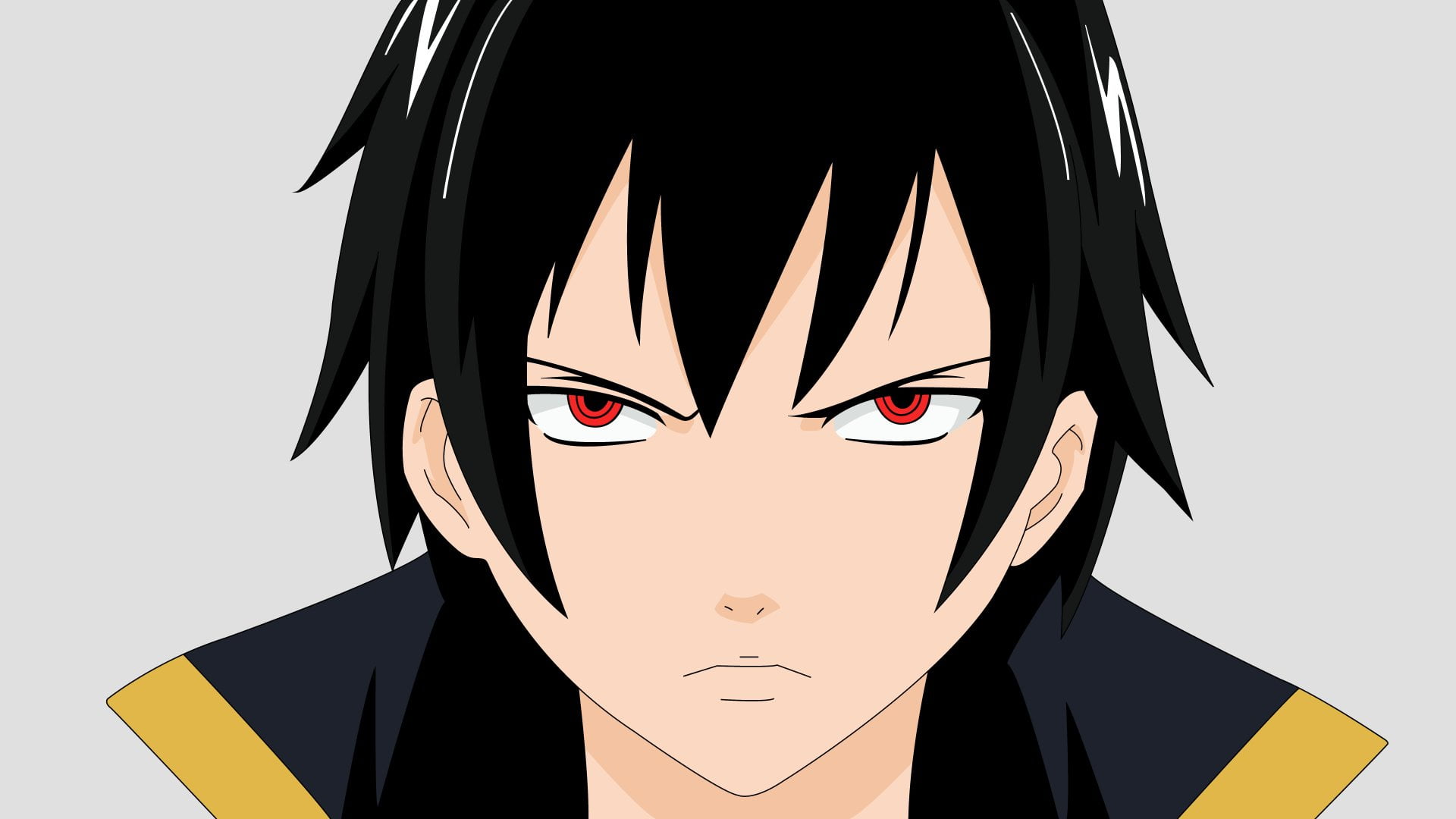 Fairy Tail, lifestyles, adult, Anime, Black Wizard, body part, white background, front view, human face, copy space, 1080P, looking at camera, human body part, HD Wallpaper
