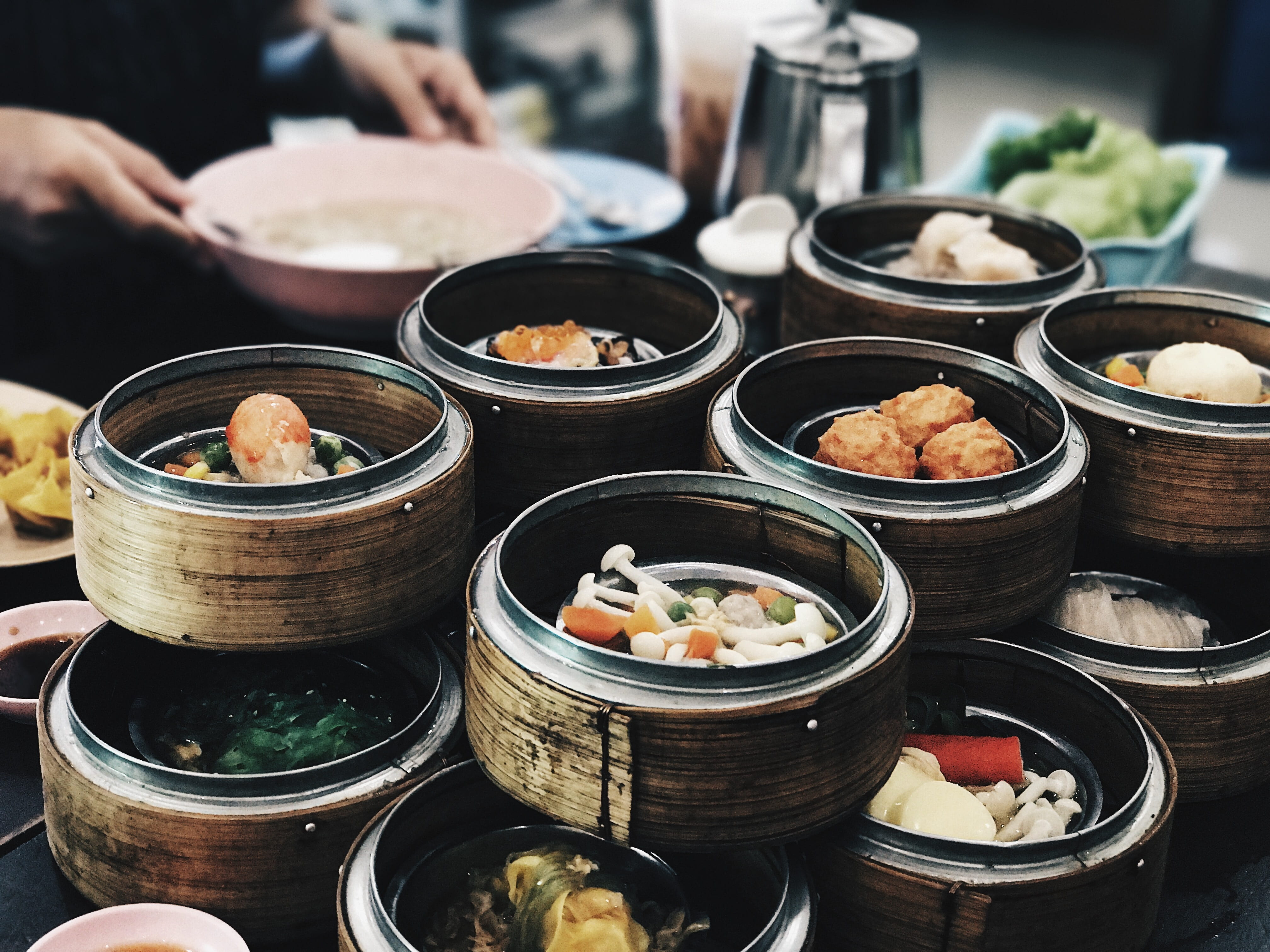 food, japanese food, 4K, wellbeing, steamer, high angle view, healthy eating, dumpling, asian food, indoors, choice, freshness, table, bowl, dim sum, breakfast, HD Wallpaper