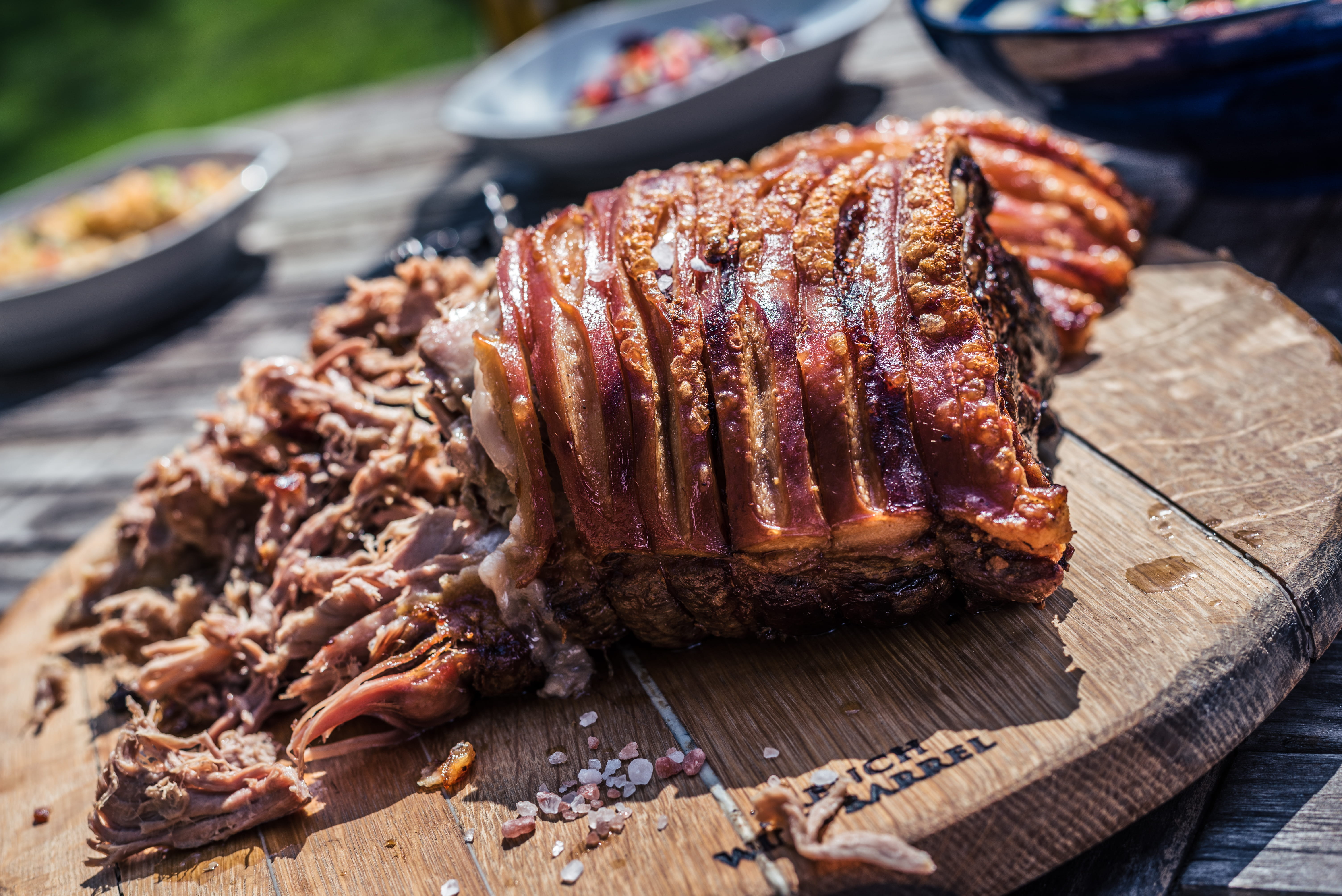 unhealthy eating, barbecue, grilled, roasted, 5K, bbq, closeup, dinner, close-up, wood - material, red meat, freshness, focus on foreground, brown, board, HD Wallpaper