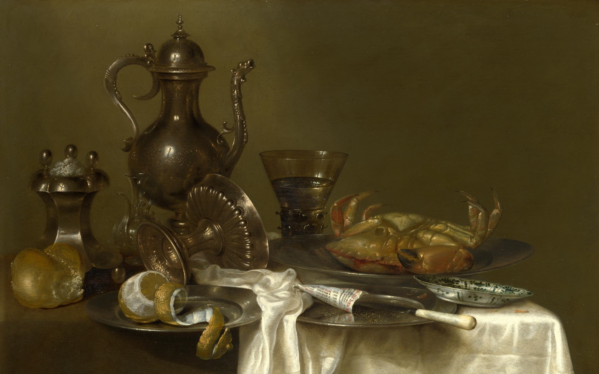 crabs, plates, cup, 1080P, orange, knife, HD Wallpaper