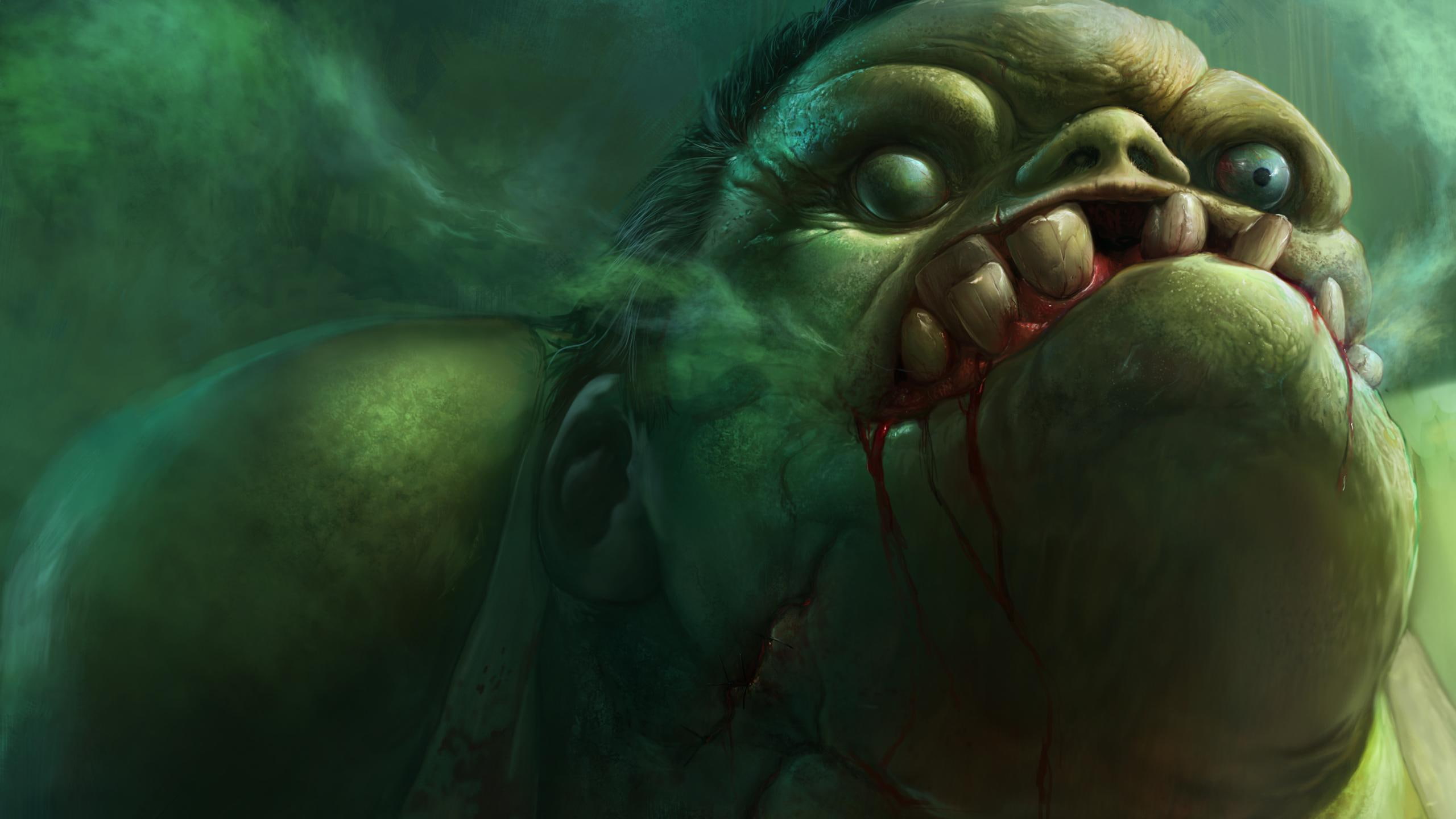 butcher, dota, 2K, teeth, monster, dead, art, pudge, dota 2, HD Wallpaper