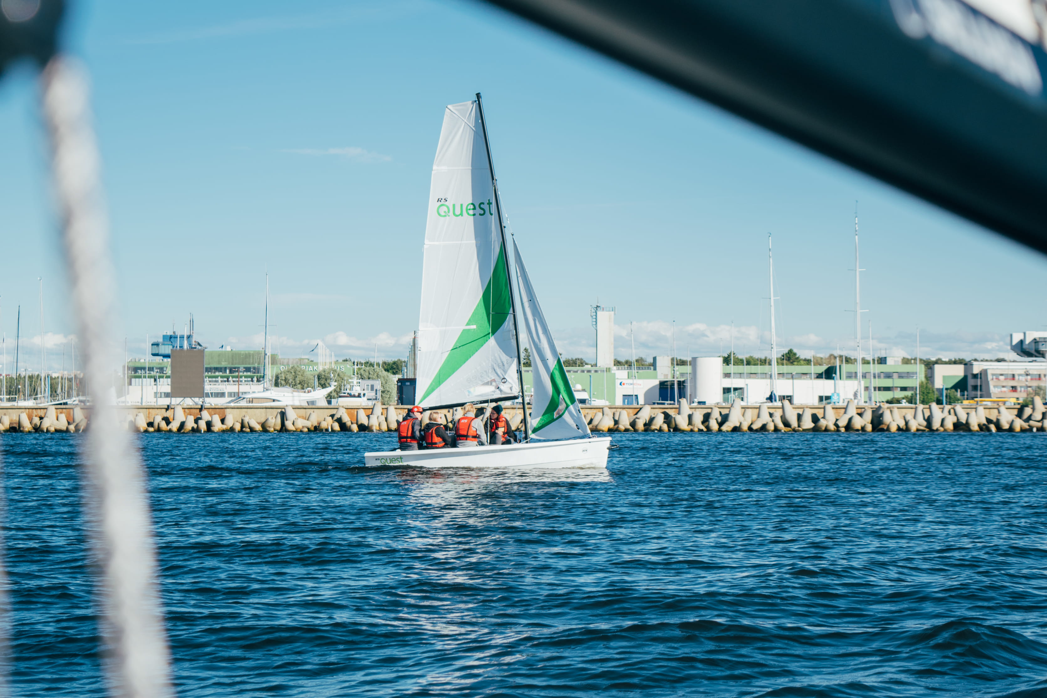 building exterior, sailing, waterfront, tallinn, yacht, incidental people, pirita, architecture, transportation, water, yachting, pole, outdoors, sky, lifejackets, HD Wallpaper