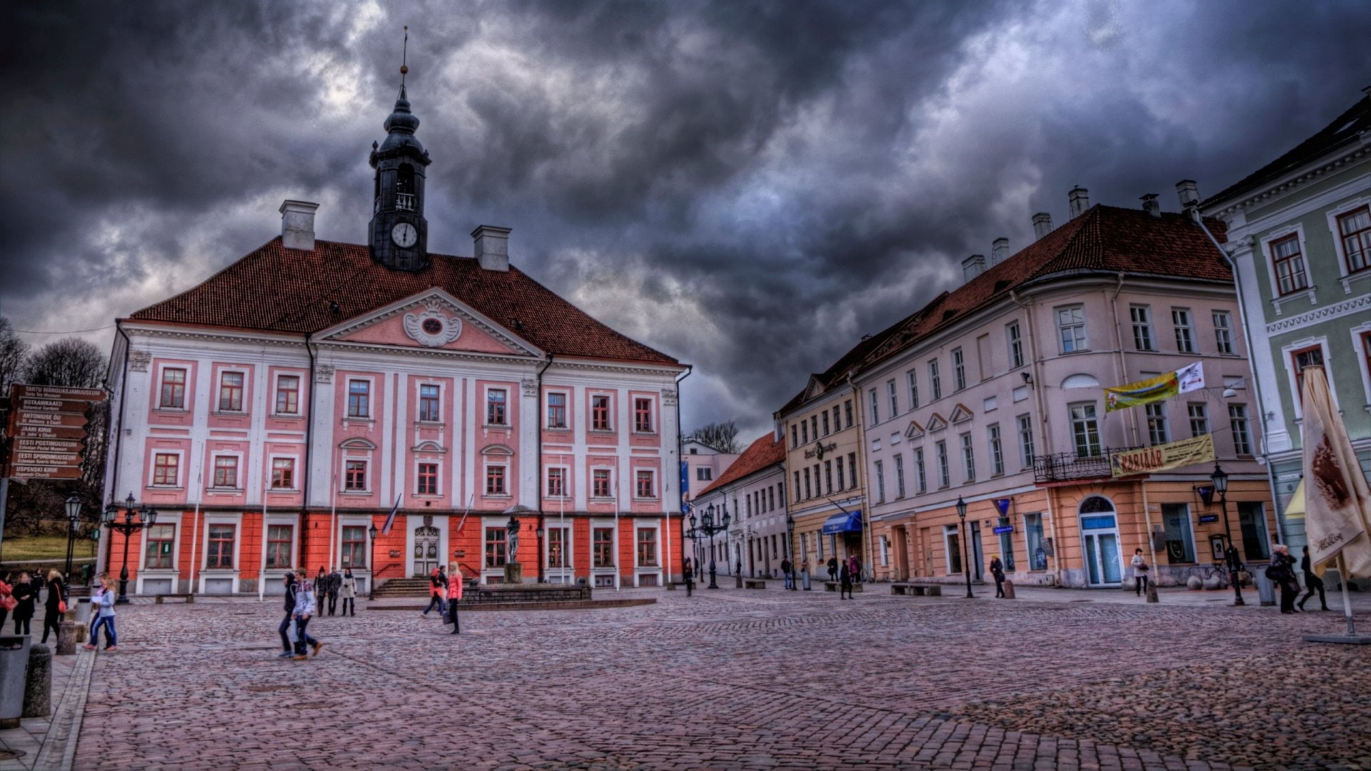 Cities, Town Hall, Tartu, 1080P, Estonia, HD Wallpaper