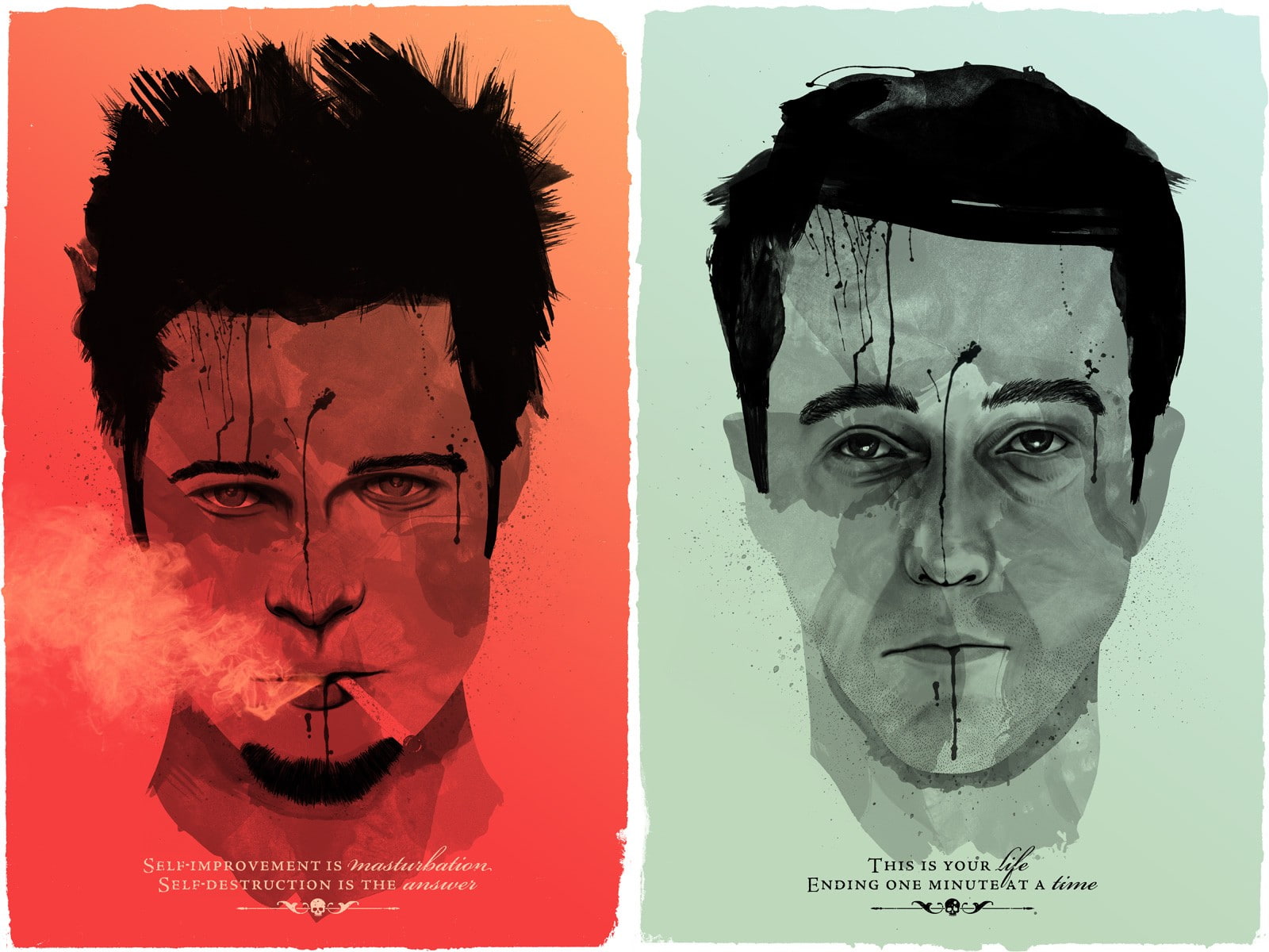 movies, 720P, Tyler Durden, Fight Club, Brad Pitt, Edward Norton, HD Wallpaper