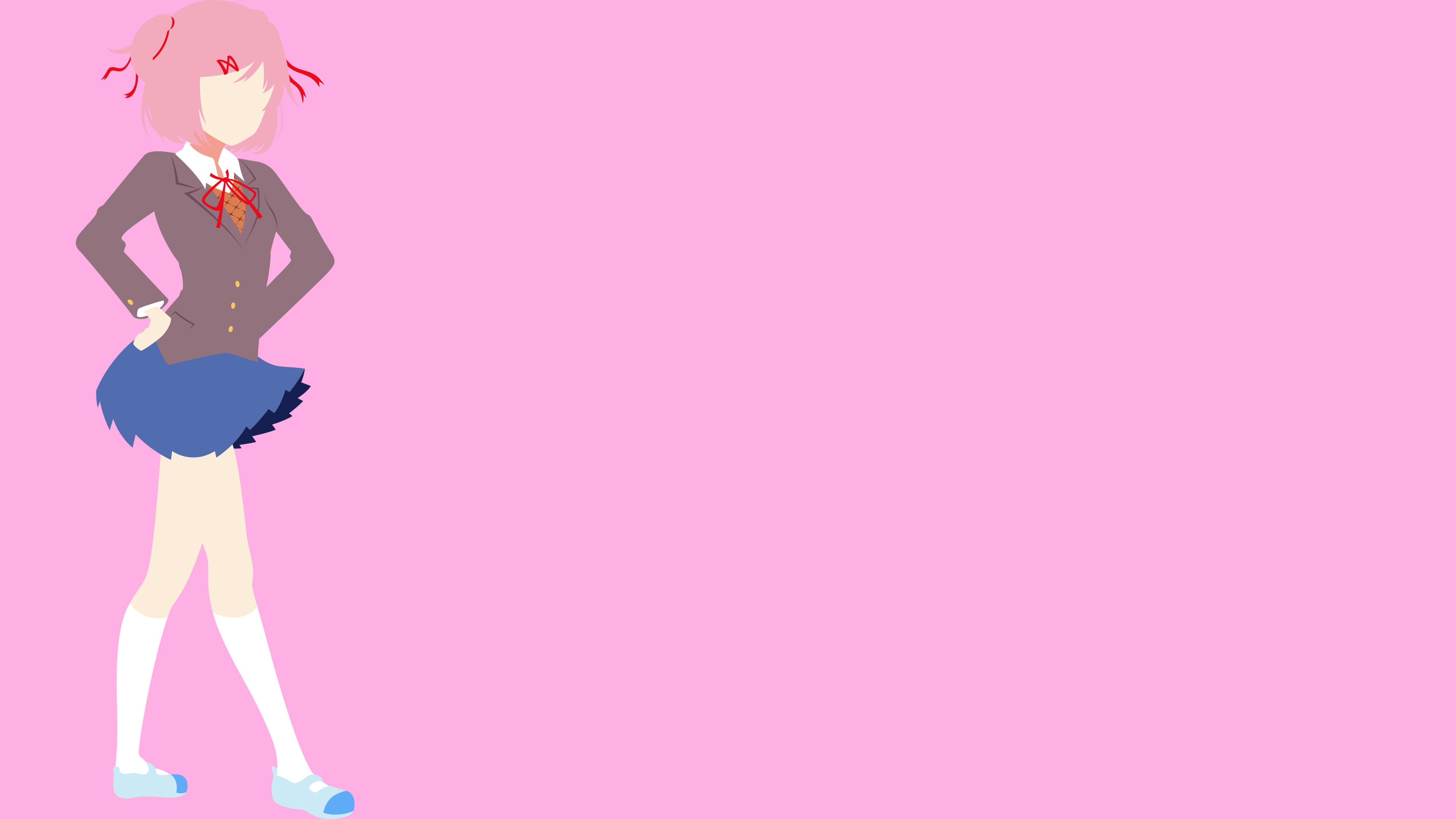 purple, lifestyles, standing, one person, sport, Doki Doki Literature Club, women, balance, copy space, minimalism, full length, Natsuki (Doki Doki Literature Club), HD Wallpaper