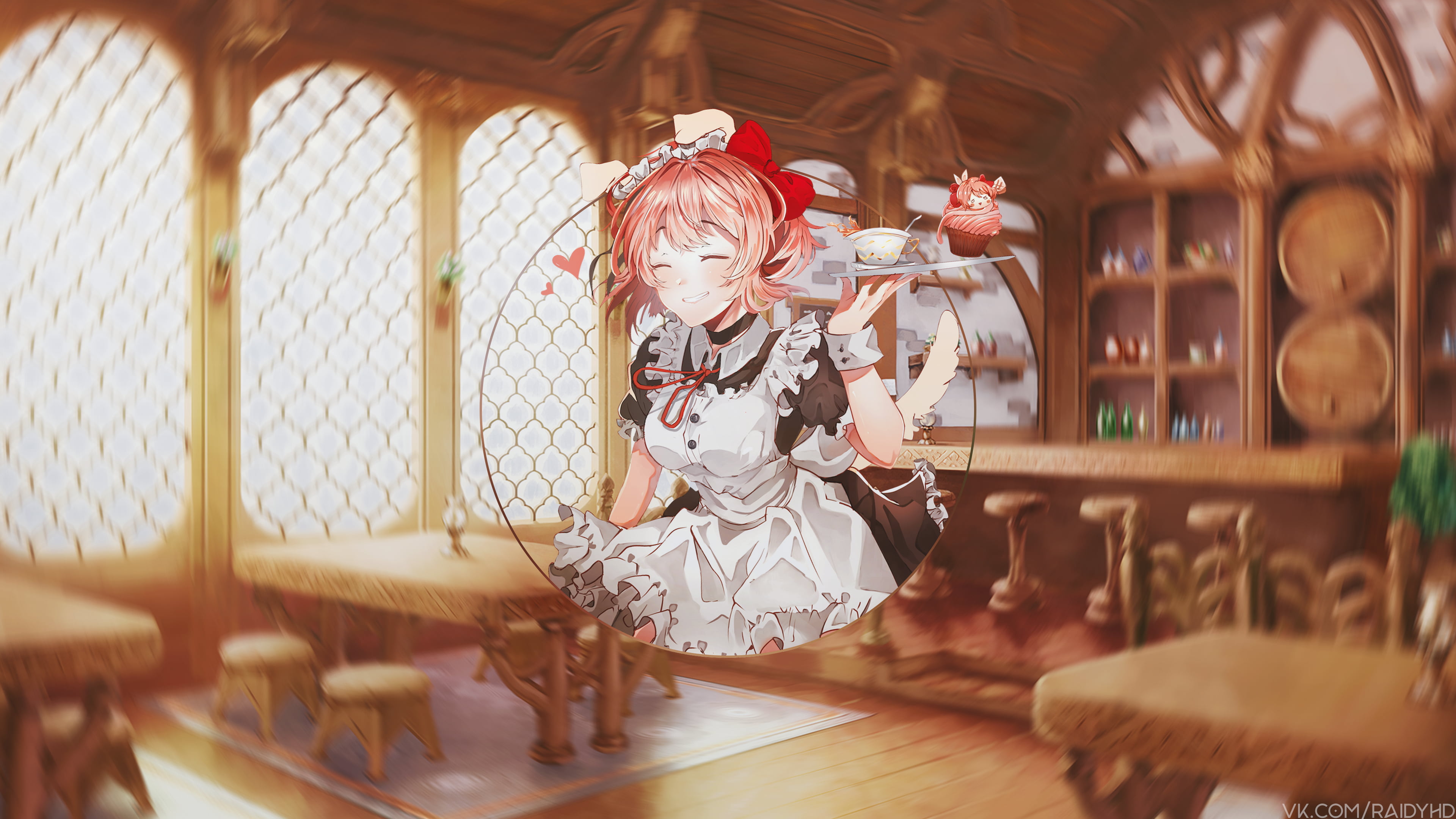 anime, picture-in-picture, anime girls, 4K, Sayori (Doki Doki Literature Club), HD Wallpaper