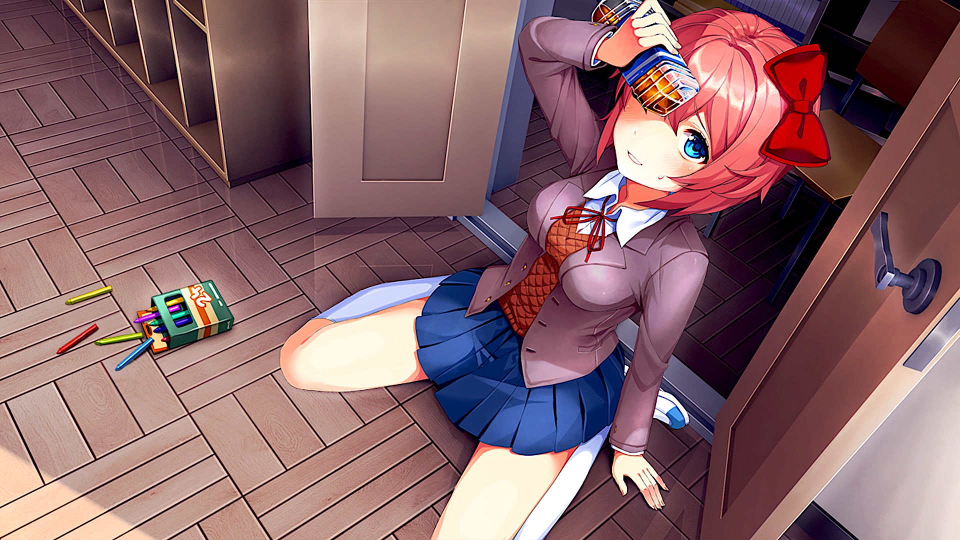 Doki Doki Literature Club!, 1080P, Sayori (Doki Doki Literature Club!), Video Game, HD Wallpaper
