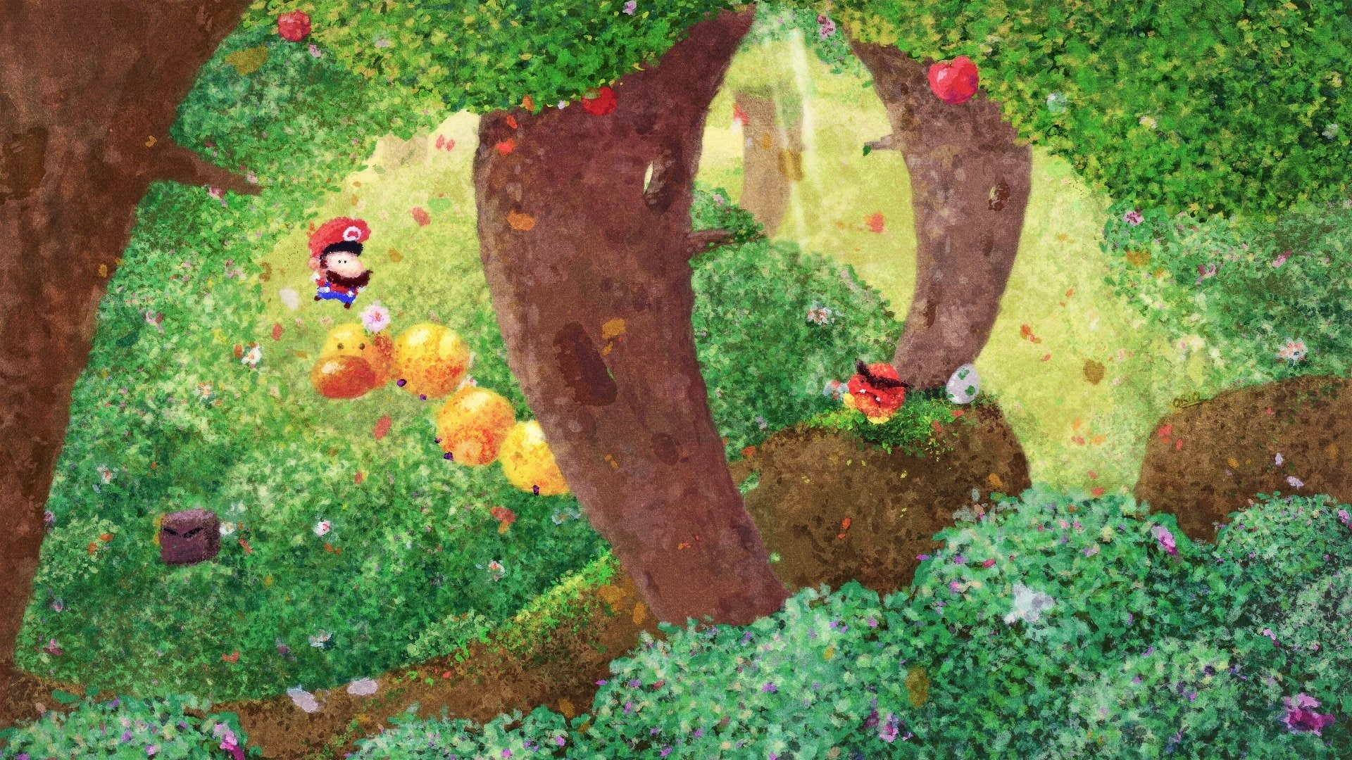 Mario, Super Mario, Super Mario World, Goomba, Forest, 1080P, HD Wallpaper