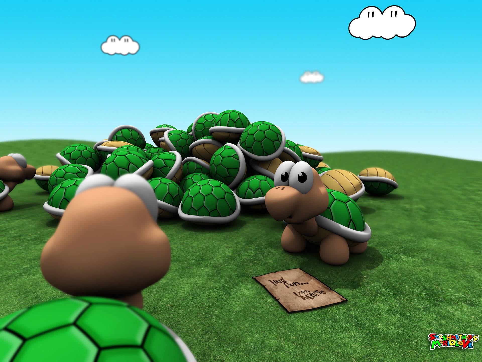 no people, sport, 1080P, nature, grass, green color, day, human representation, super, close-up, representation, sky, plant, marion, outdoors, Koopa Troopa, HD Wallpaper