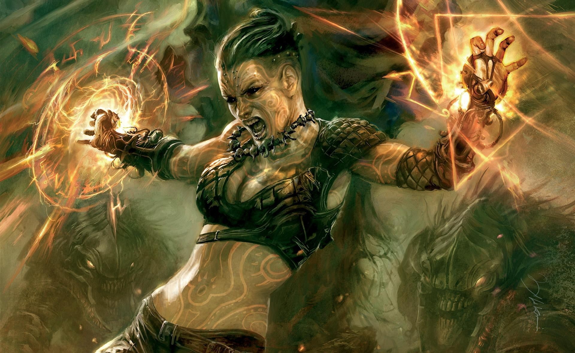 magic, woman, character, fantasy, london, girl, 1080P, hellgate, HD Wallpaper