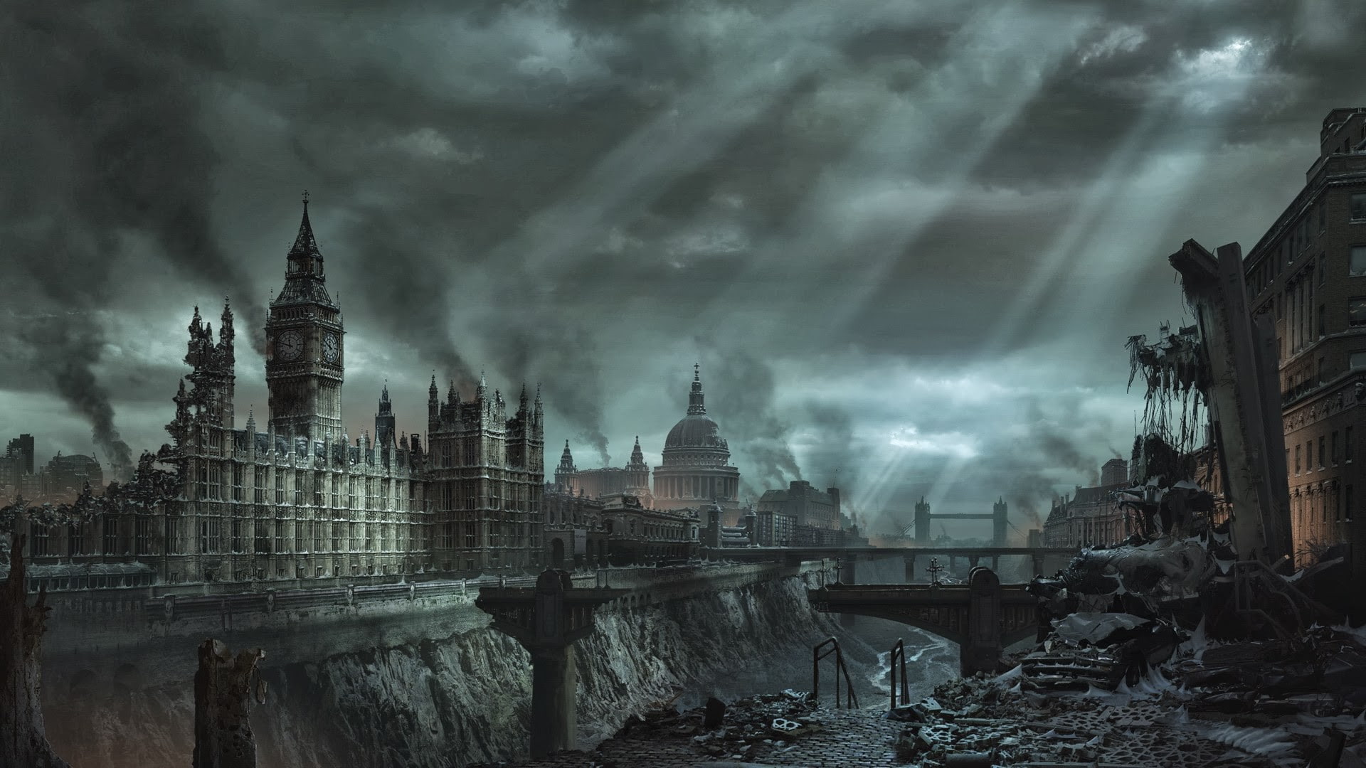 1080P, apocalyptic, Hellgate London, video games, London, HD Wallpaper