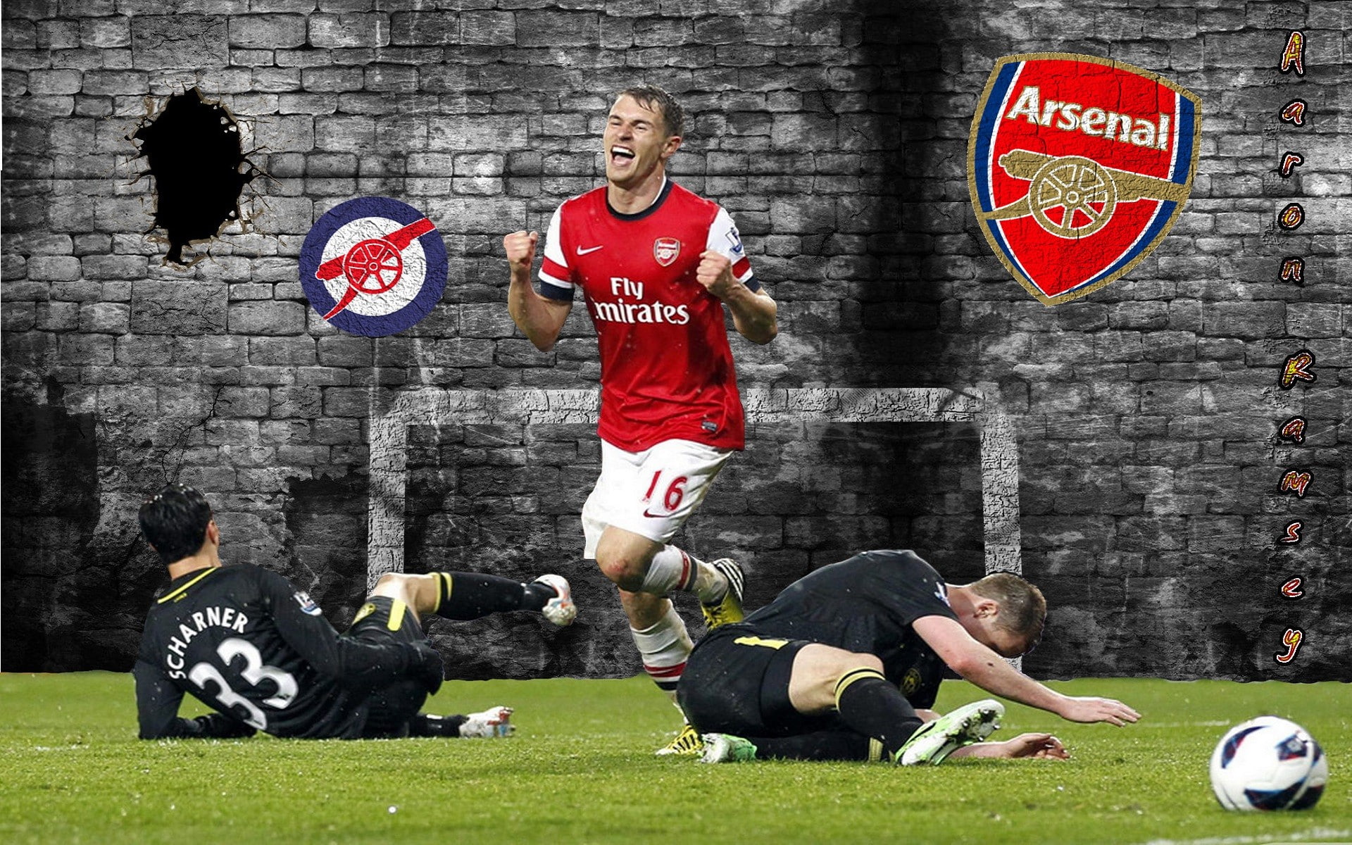 soccer, 1080P, Arsenal, London, Gunners, Aaron Ramsey, HD Wallpaper