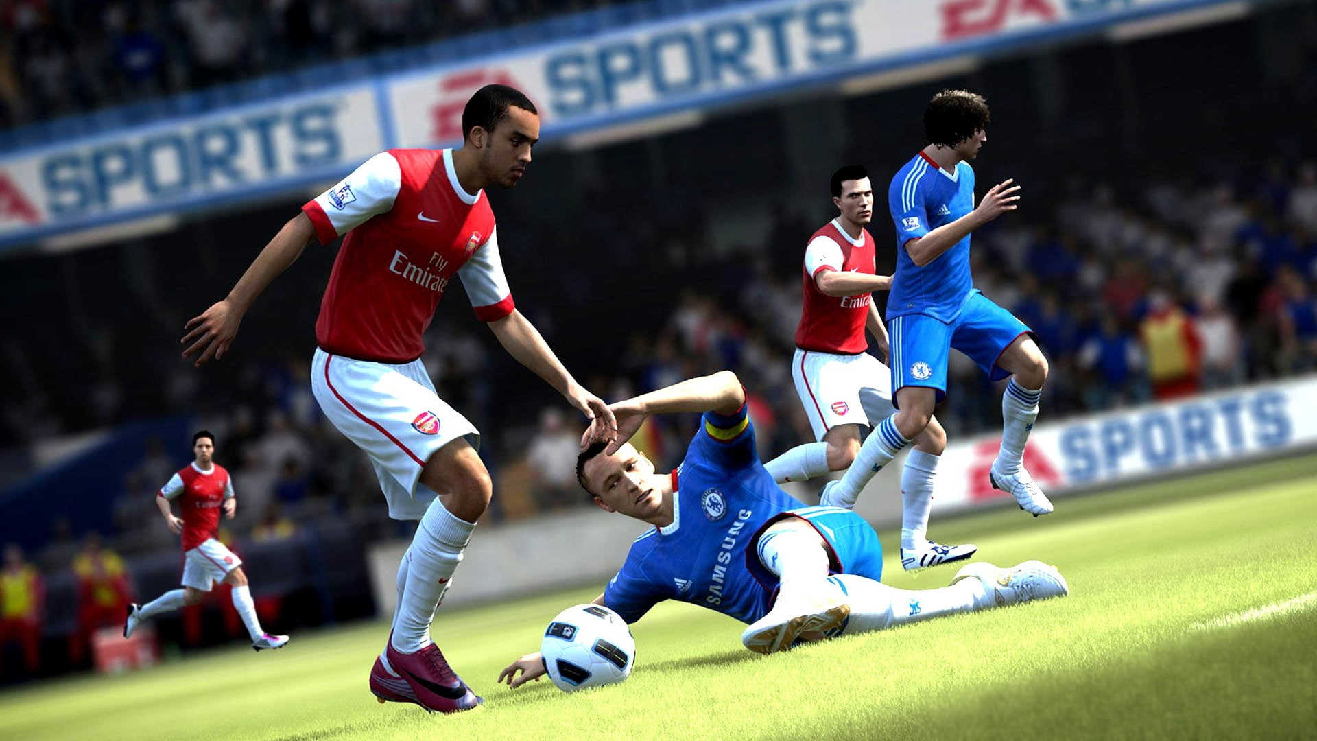 young adult, sport, clothing, grass, playing, competition, running, full length, group of people, fifa arsenal london chelsea fc, people, motion, competitive sport, HD Wallpaper