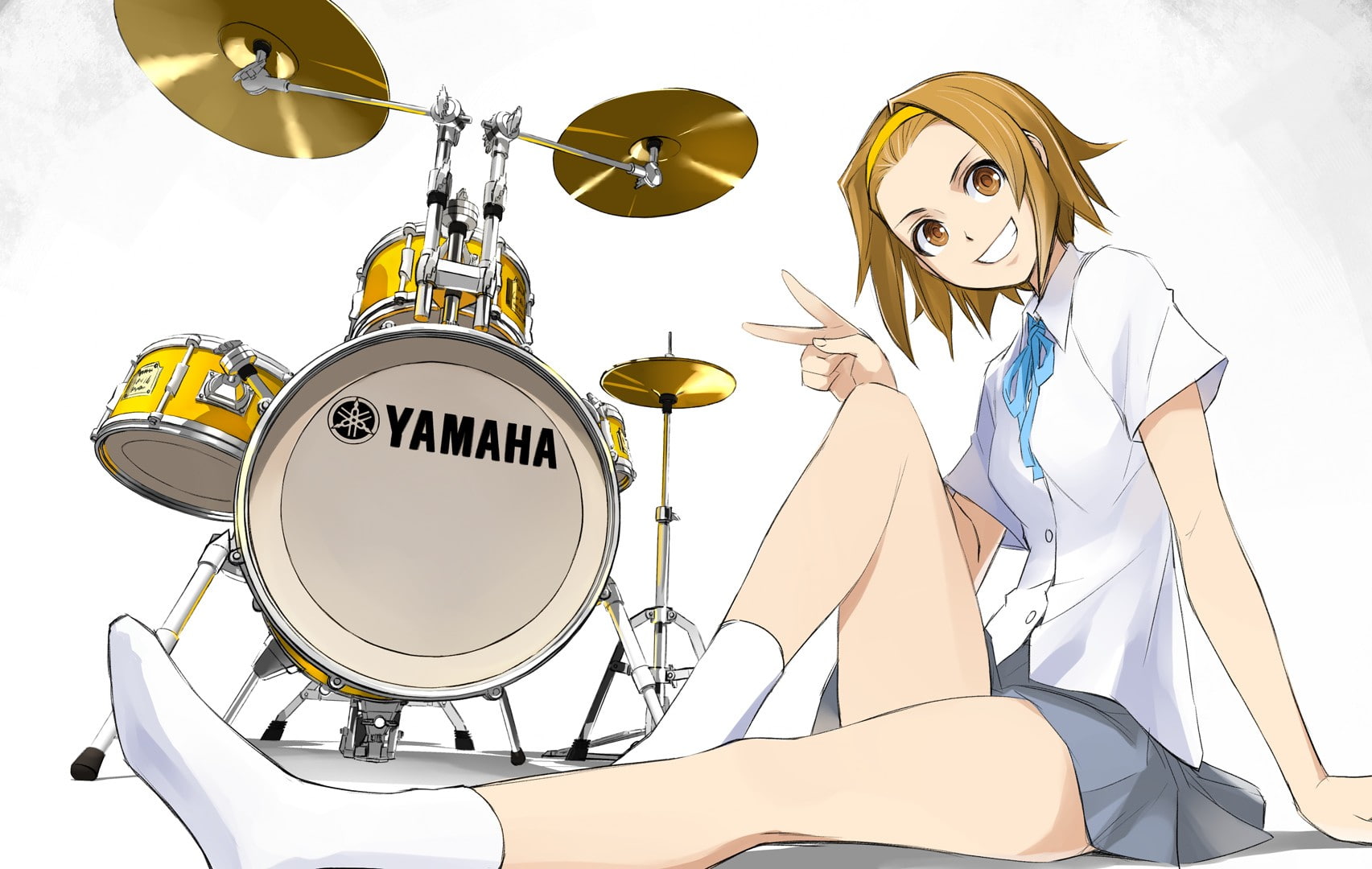 arts culture and entertainment, musical equipment, three quarter length, drums, 720P, lifestyles, representation, musical instrument, Tainaka Ritsu, front view, HD Wallpaper