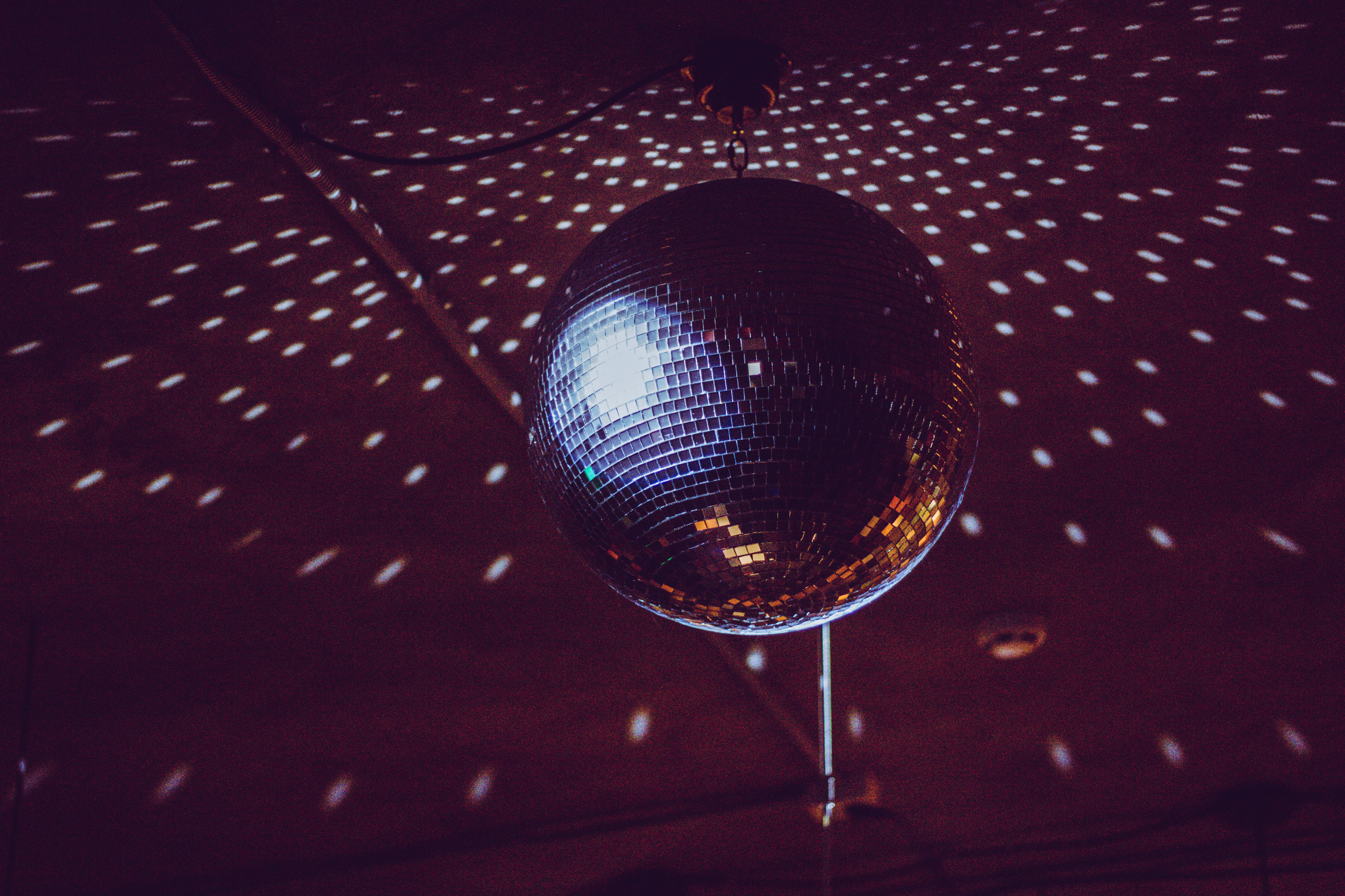 room, night, celebration, no people, nightlife, reflection, discoball, fun, disco, close-up, disco ball, inside, club, music, clubbing, bar, dark, brown, HD Wallpaper
