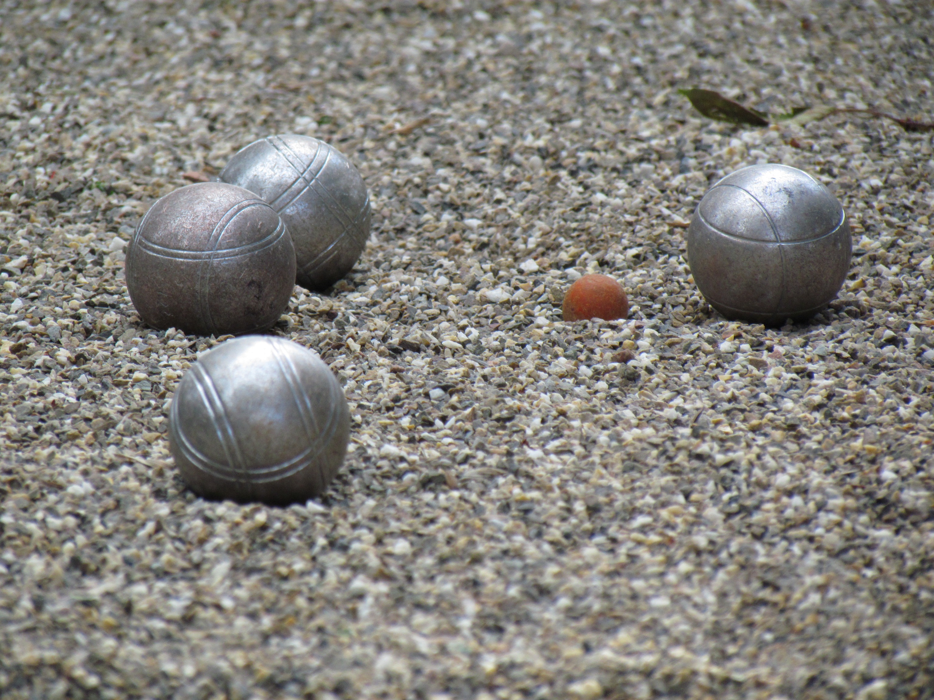 grey, shell, brown, steel, food, outdoors, solid, sphere, selective focus, stone - object, pattern, petanque, four, still life, nature, 2K, no people, HD Wallpaper