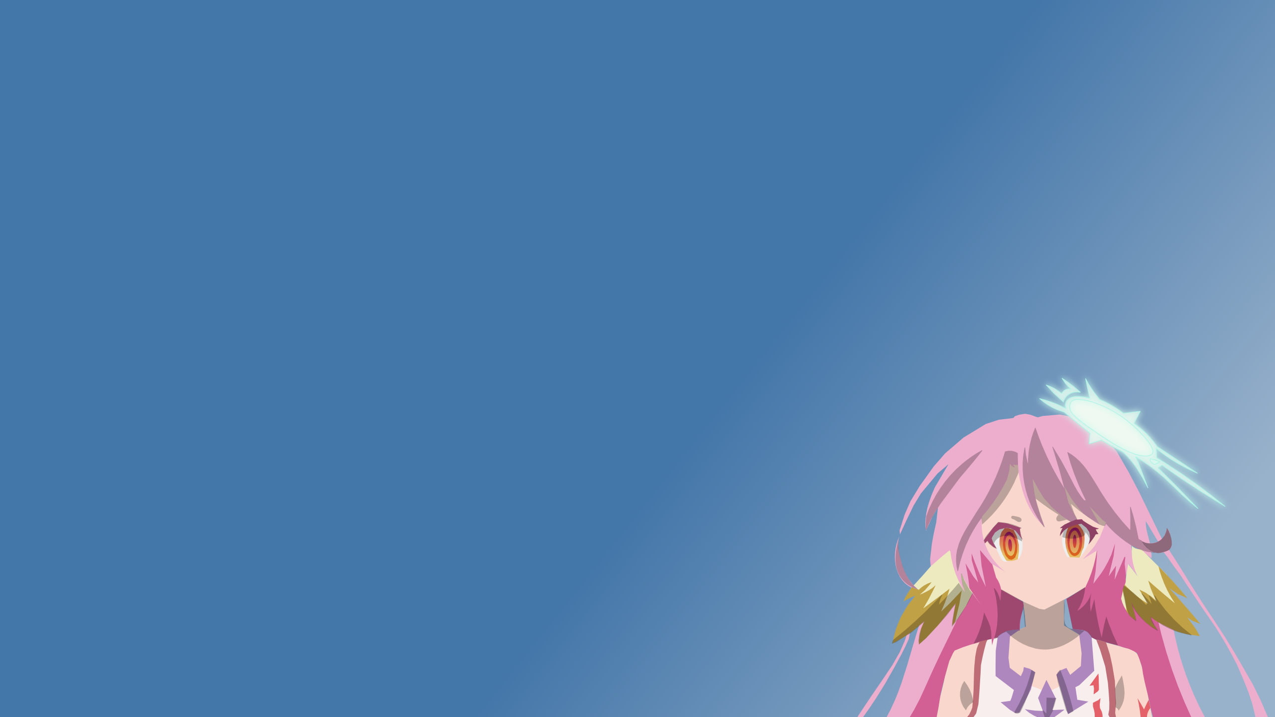 anime, human representation, standing, female likeness, blue, sky, anime girls, hairstyle, plant, copy space, celebration, No Game No Life, white skin, HD Wallpaper