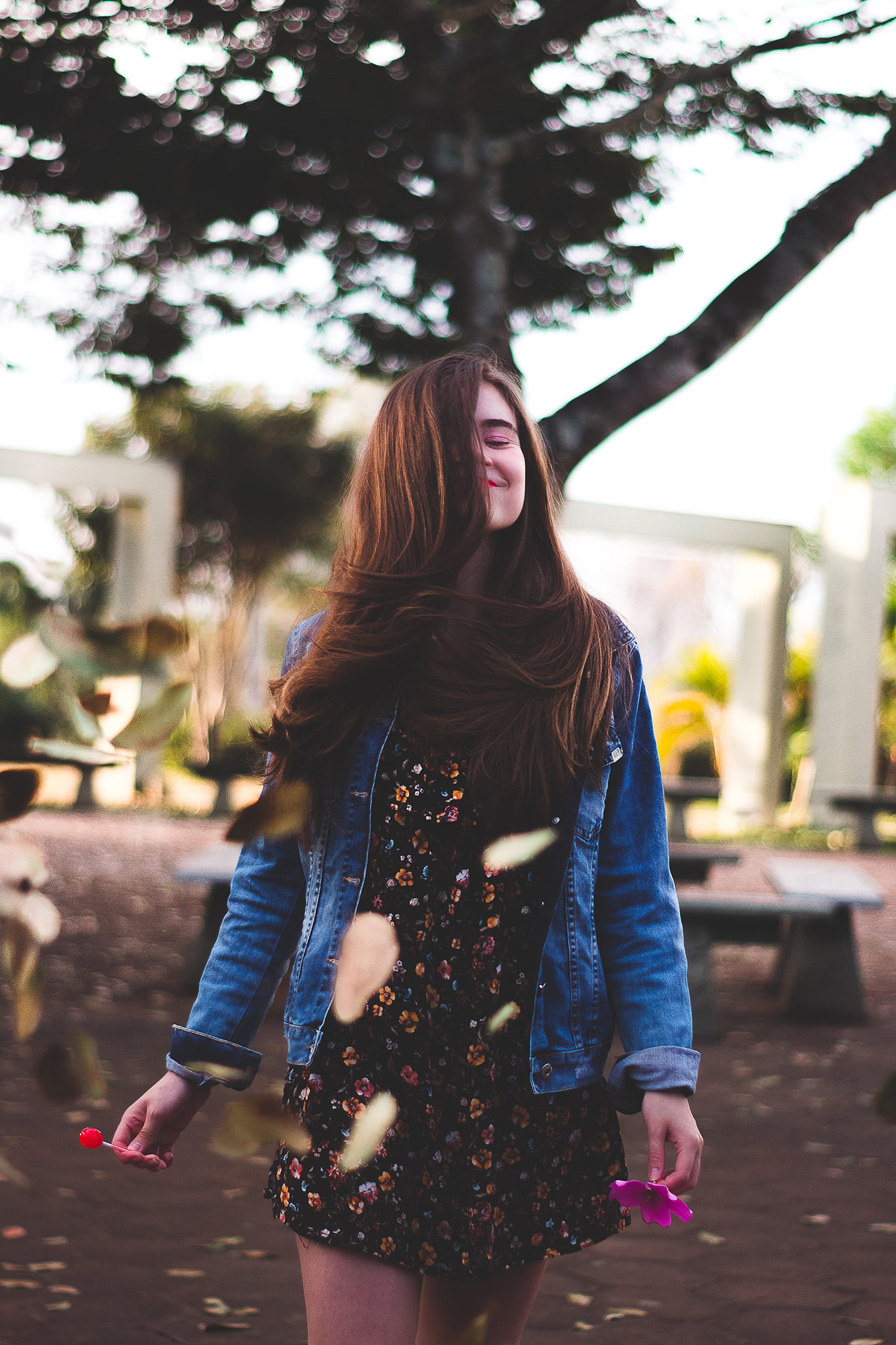 motion, focus on foreground, real people, photoshoot, eyes closed, women, casual clothing, beautiful woman, posing, young adult, 4K, smile, hair flying, Phone HD Wallpaper
