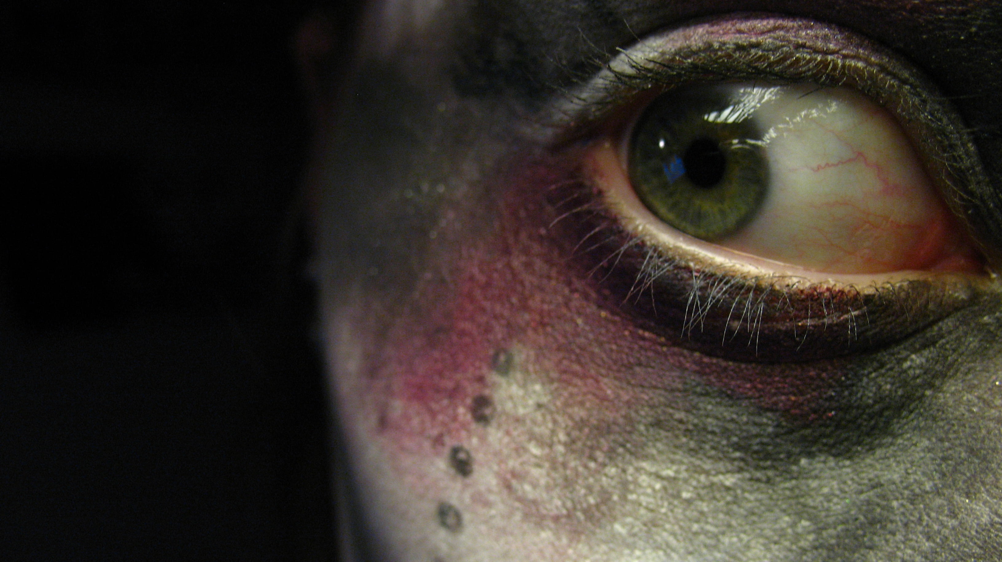 photo, person, human face, makeup, human eye, black, creepy, woman, emotion, scary, young adult, girl, eyesight, 2K, looking at camera, right, human body part, HD Wallpaper