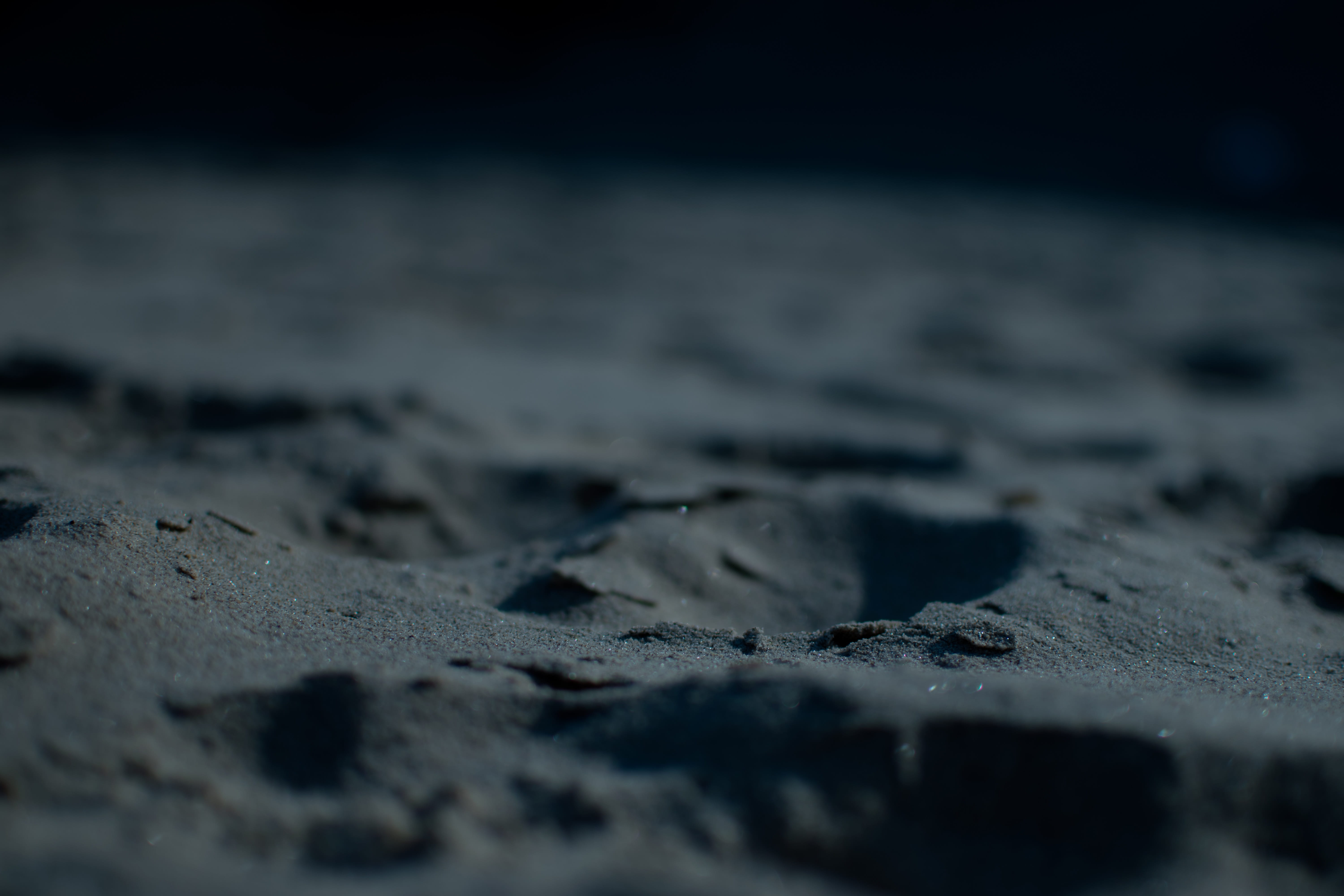 selective focus, beach, macro, surface level, backgrounds, day, dark, no people, hole, water, full frame, 5K, sand, land, nature, outdoors, textured, close-up, HD Wallpaper