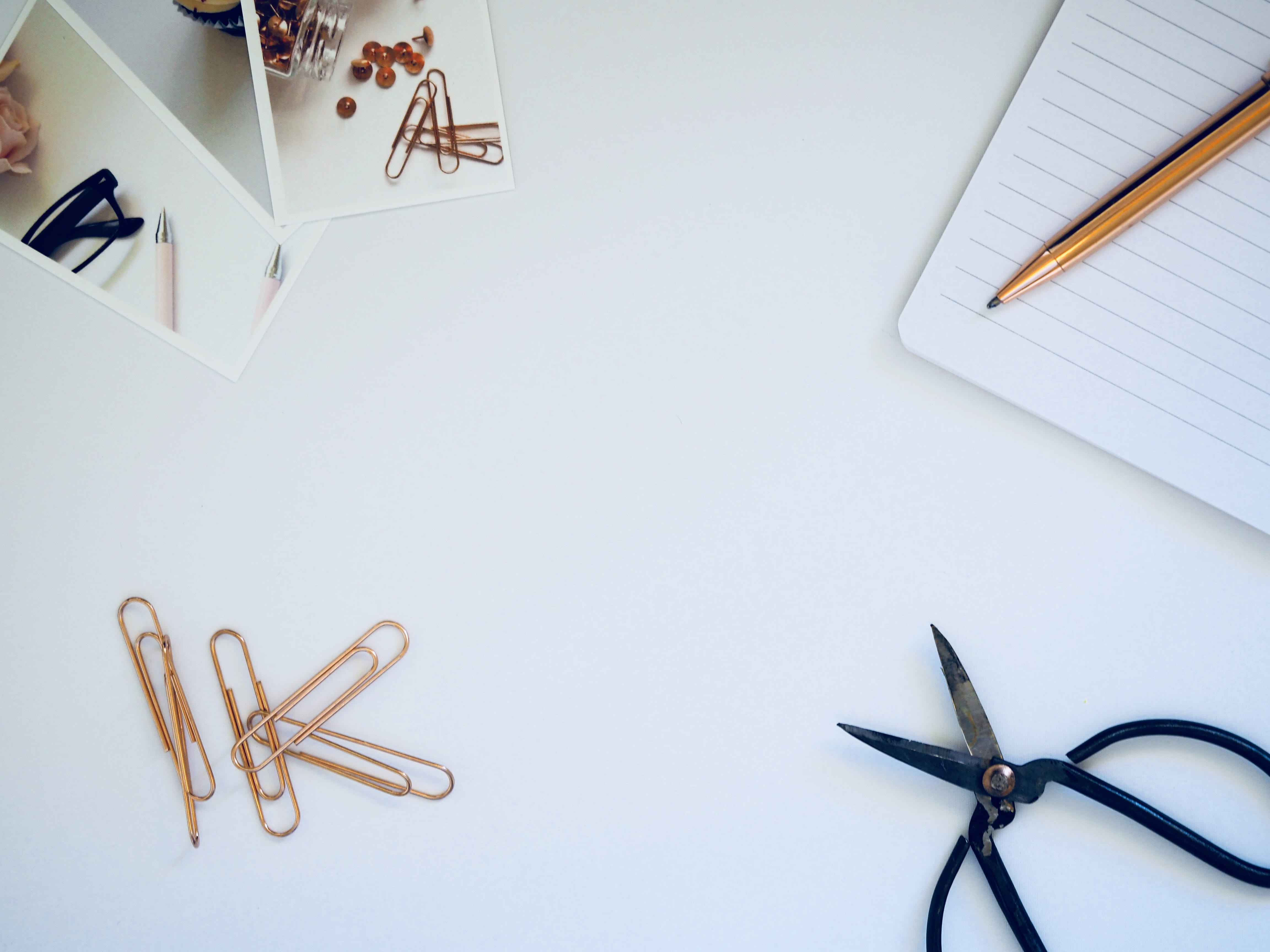 metal, office supply, connection, simple, business, indoors, minimal, notebook, australia, flat lay, white, craft, beside, office, no people, 4K, photo, HD Wallpaper