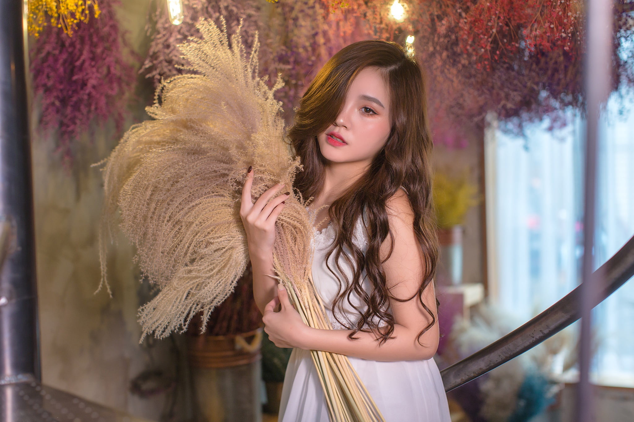 1080P, Long Hair, Brown Eyes, Asian, Woman, Model, Women, Girl, White Dwarf, Brunette, HD Wallpaper