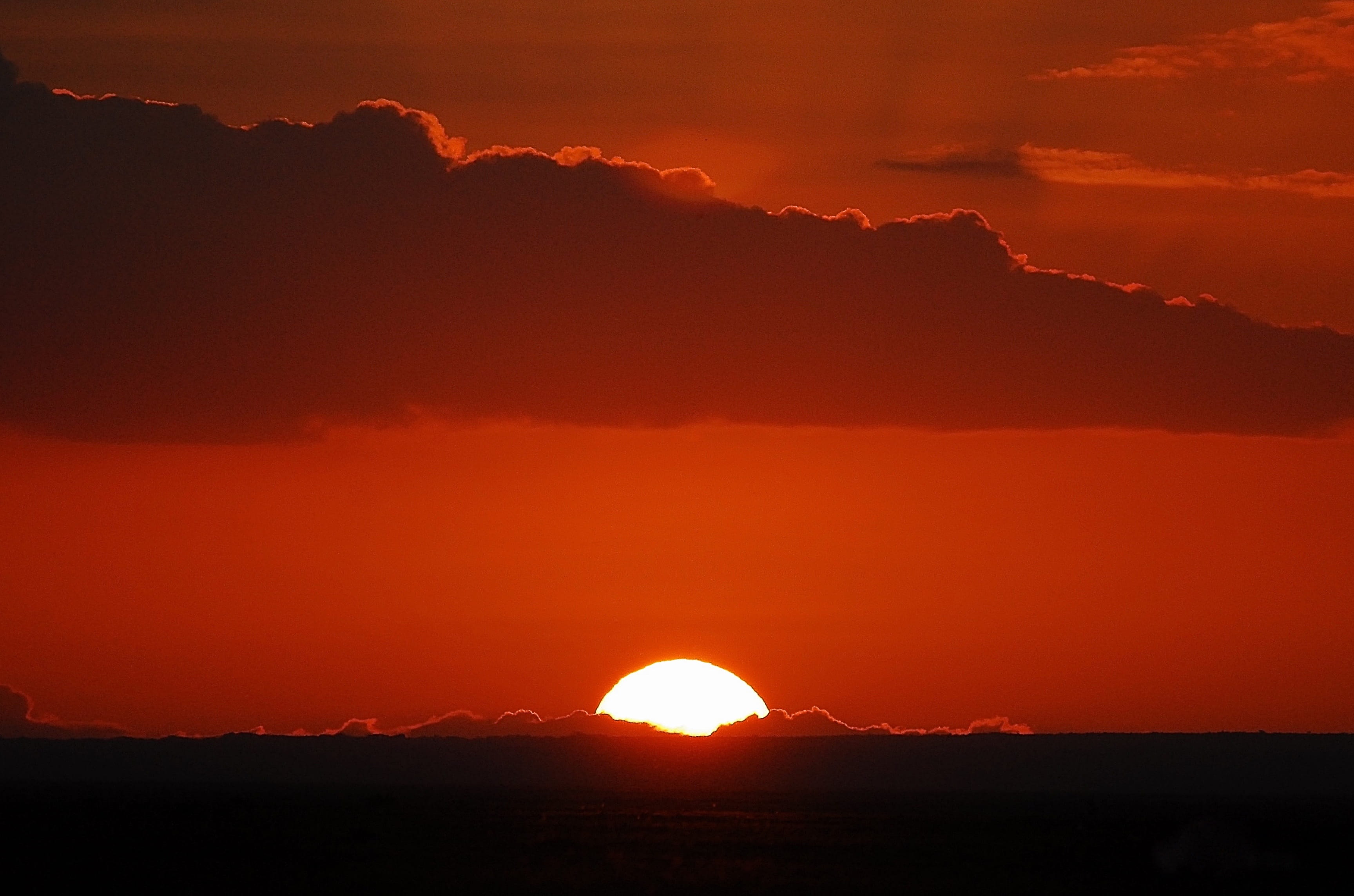 dramatic sky, kilimanjaro, silhouette, dawn, red, outdoors, outdoor, kenya, africa, clouds, amboseli, sunset, atmosphere, sun, romantic sky, travel, safari, HD Wallpaper