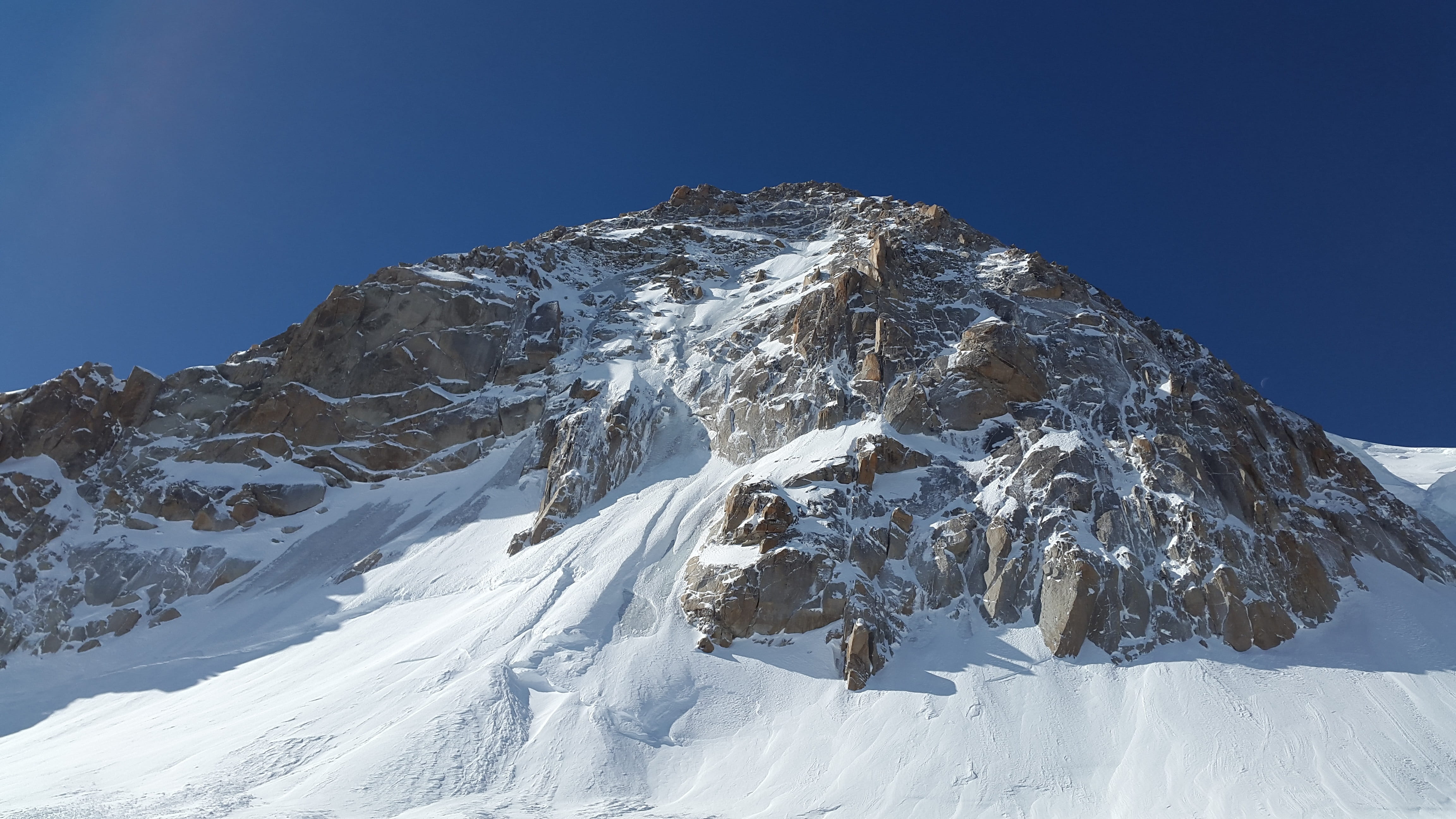 beauty in nature, scenics - nature, summit, solid, snow, wintry, sky, mountain, high mountains, Mont Blanc Du Tacul, high, landscape, rock - object, 4K, HD Wallpaper