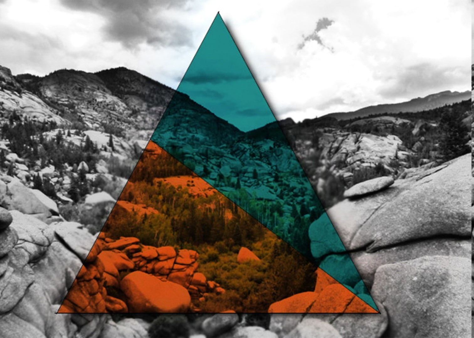 environment, water, nature triangle selective coloring polyscape illuminati, mountain peak, winter, snow, cloud - sky, beauty in nature, triangle shape, HD Wallpaper