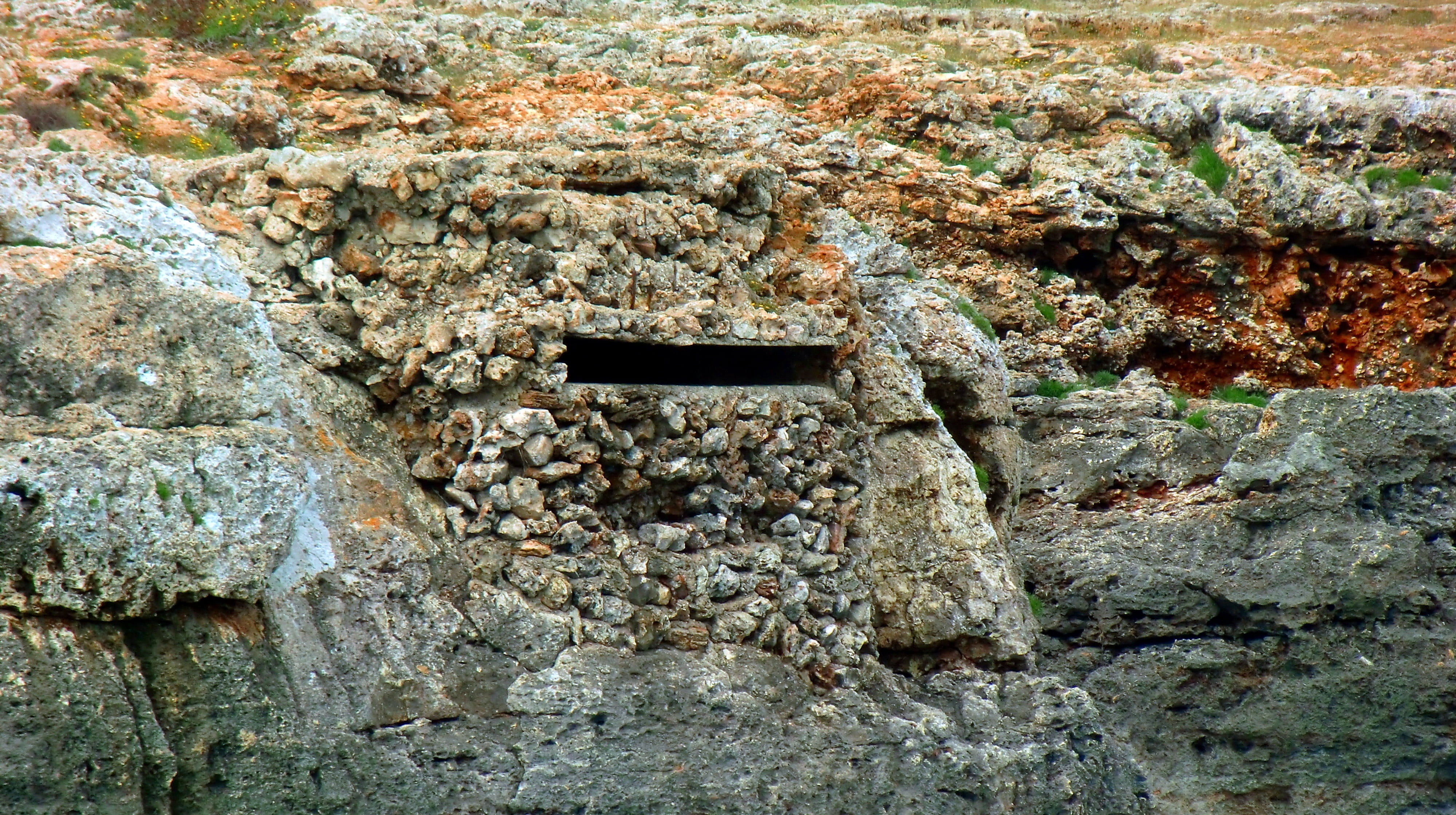 rock formation, mg-position, mediterranean, wall - building feature, surprise, architecture, mg-nest, stone wall, military, water, position, solid, the past, HD Wallpaper