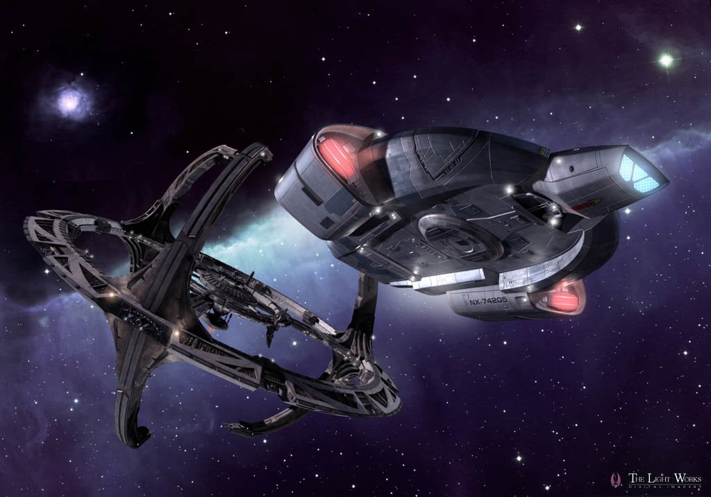 planet - space, illuminated, futuristic, orbiting, Star Trek: Deep Space Nine, sky, astronomy, 480P, night, adventure, digital composite, exploration, HD Wallpaper