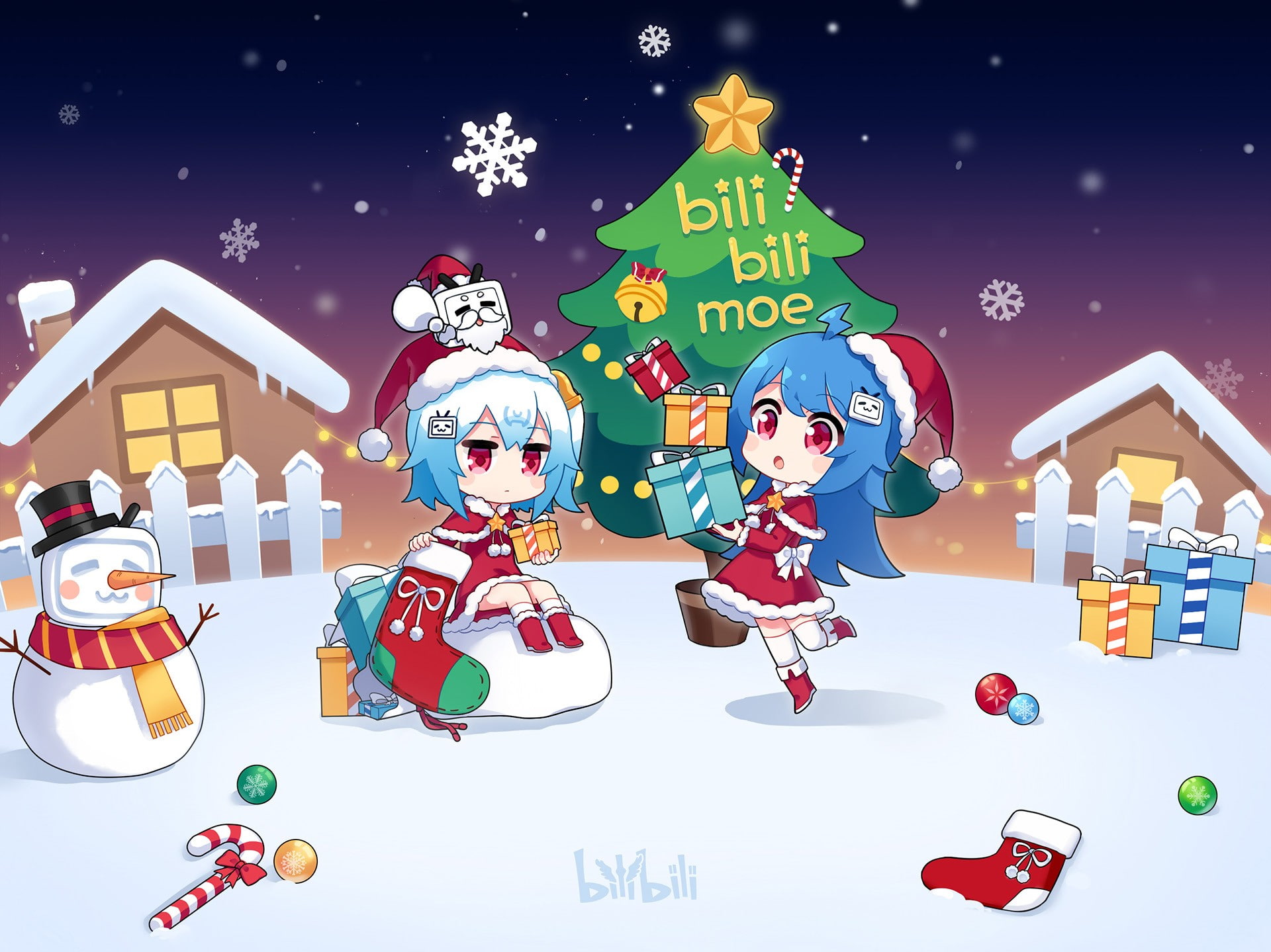 childhood, Christmas, holiday, text, men, people, cold temperature, tree, offspring, 1080P, family, 2233, communication, winter, bilibili, nature, celebration, HD Wallpaper