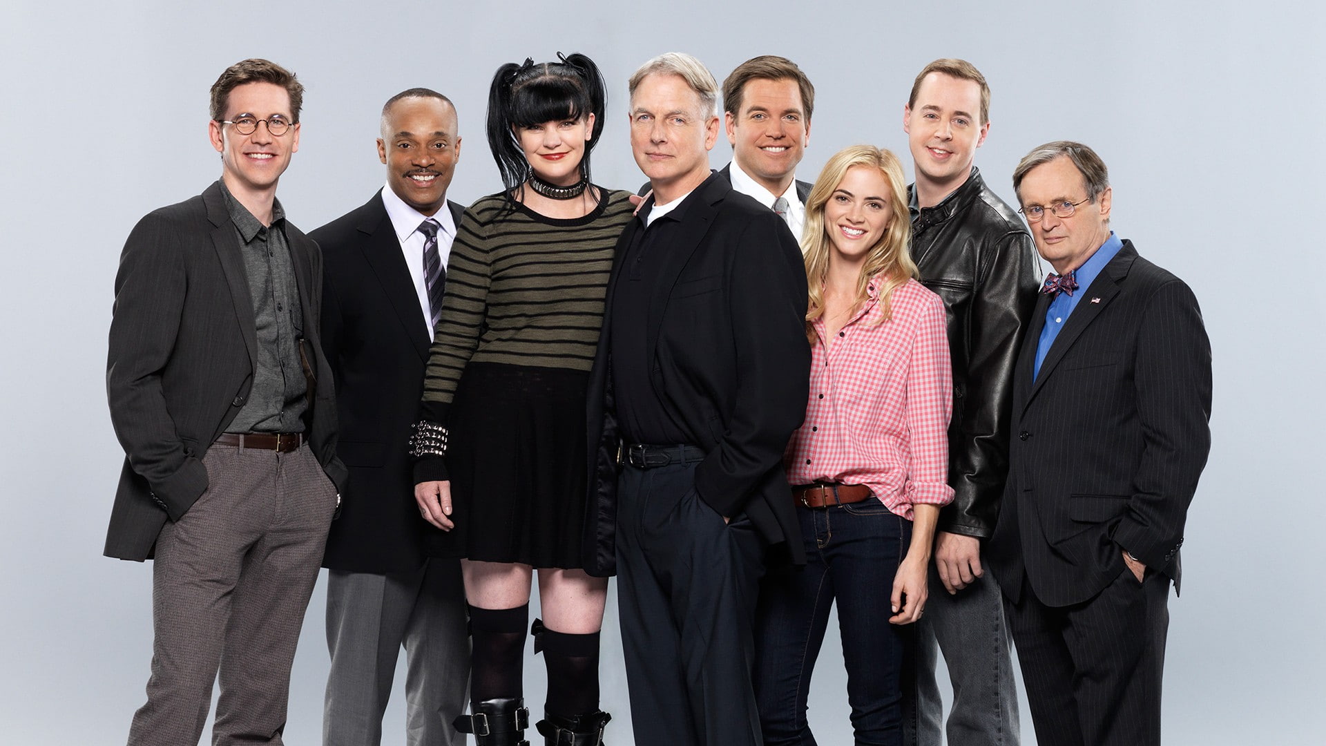 coworker, women, happiness, people, Michael Weatherly, adult, men, smiling, cooperation, business person, looking at camera, portrait, 1080P, Mark Harmon, HD Wallpaper