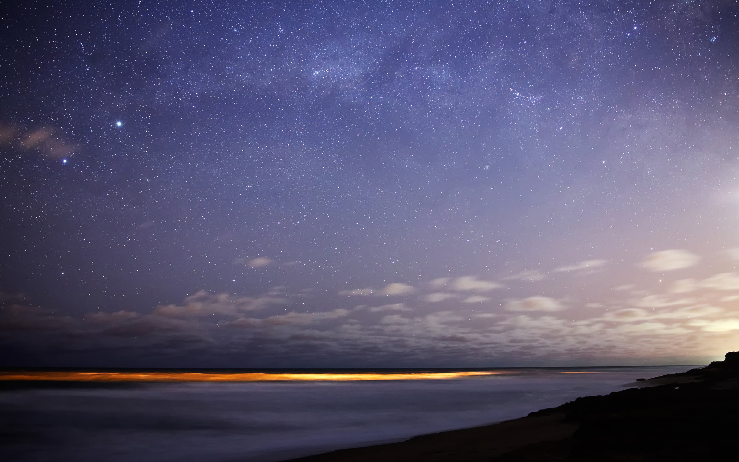 nature, travel, outdoors, sea, star - Space, milky Way, horizon, cloud - sky, above, star Shape, dark, star, no People, long Exposure, space and astronomy, HD Wallpaper