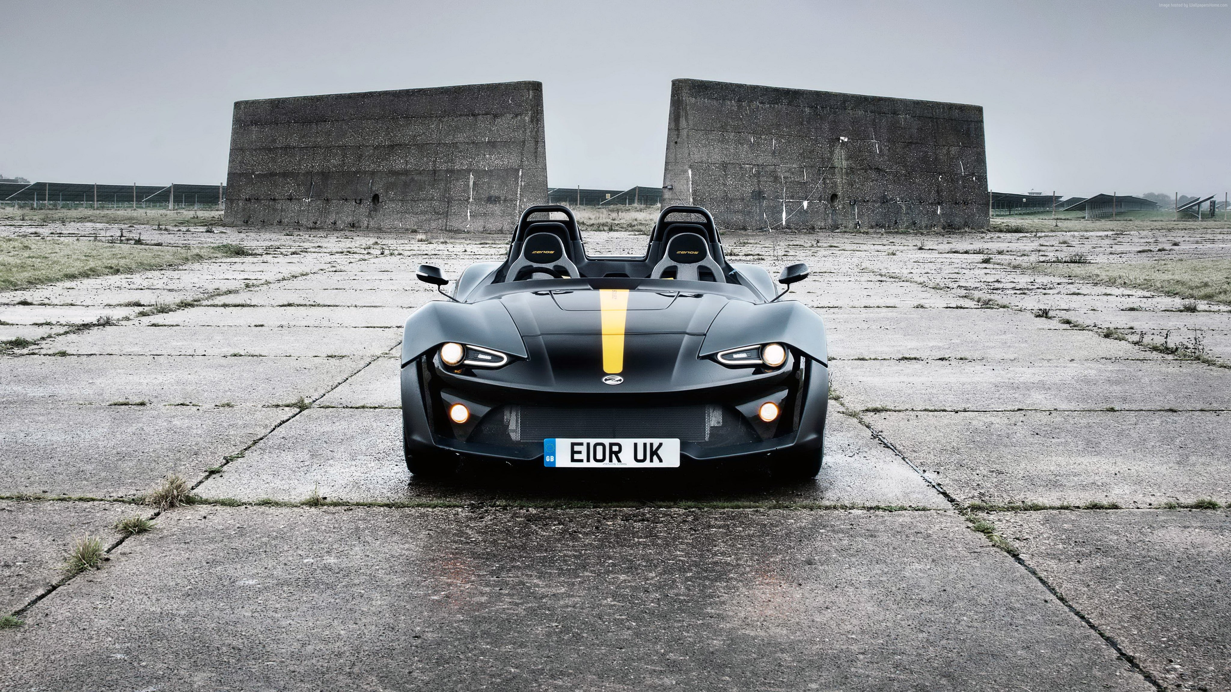 Zenos E10 R, 4K, sports car, black, Autosport International Motor Show 2016, HD Wallpaper
